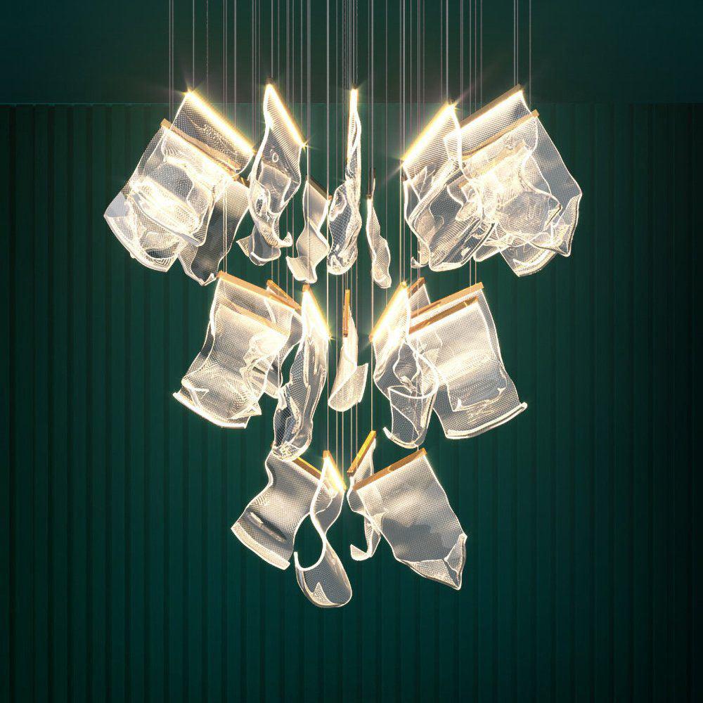Modern Acrylic LED Chandelier - Energy Efficient Crystal Ceiling Light Fixture for Dining Room, Bedroom & Living Room Decor