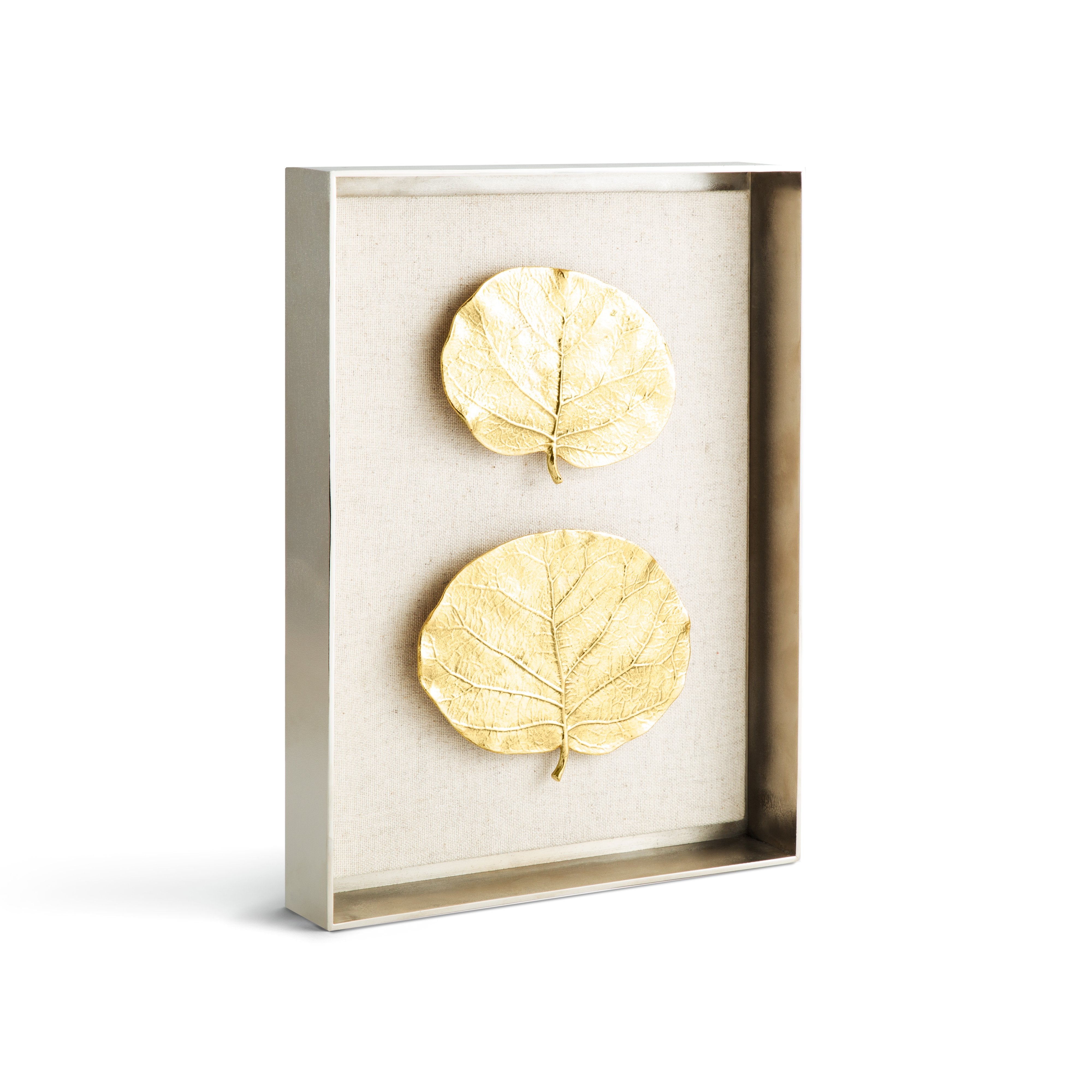 Botanical Leaf Fabric Shadow Box Wall Art - Natural Plant Decor for Home, Office & Nursery - Perfect for Living Room, Bedroom & Gift Giving