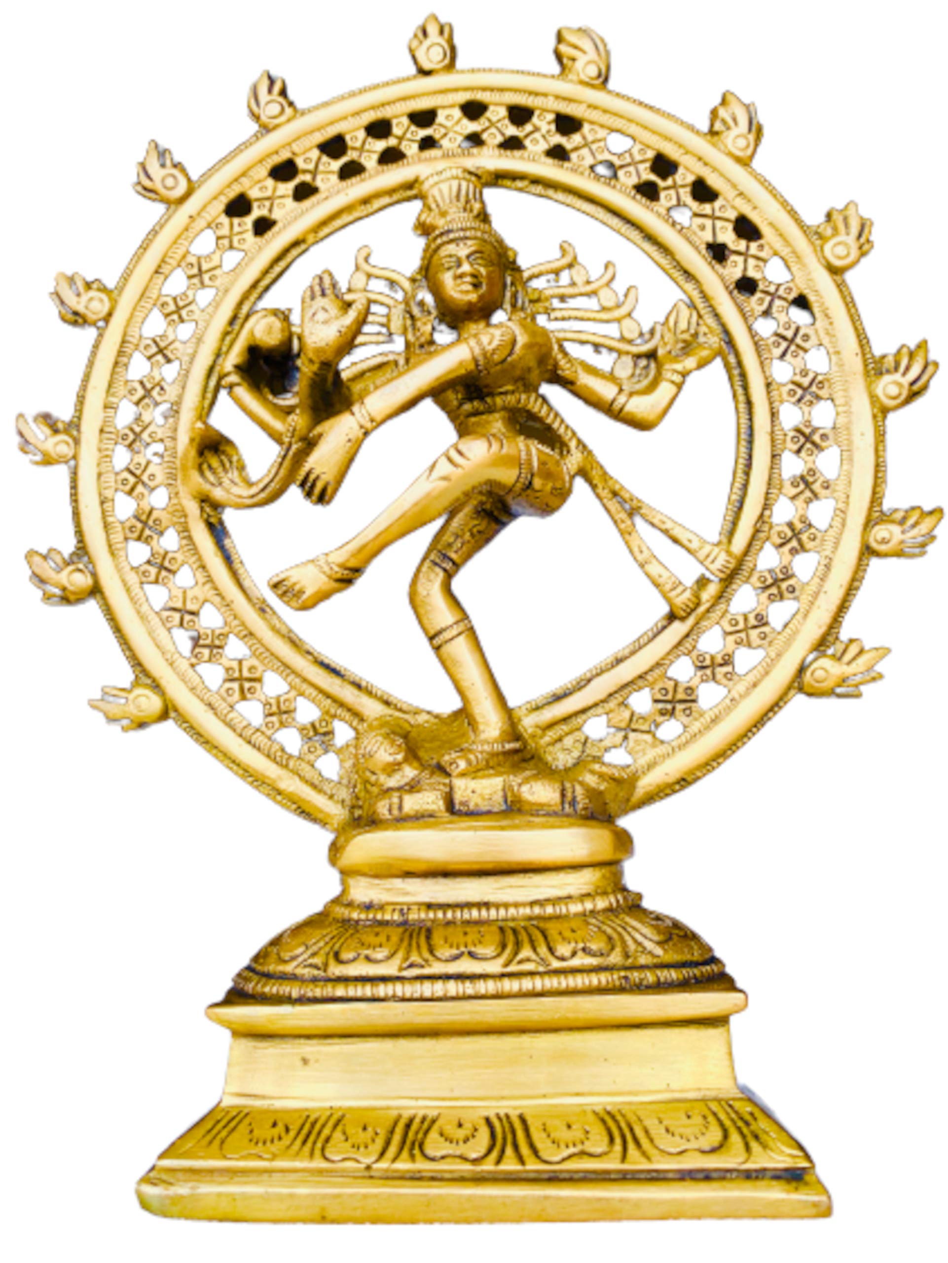 Handmade Brass Nataraja Statue - Lord of The Dance Shiva Statue from Nepal | Hindu God Sculpture for Home Altar, Yoga Studio & Spiritual Decor
