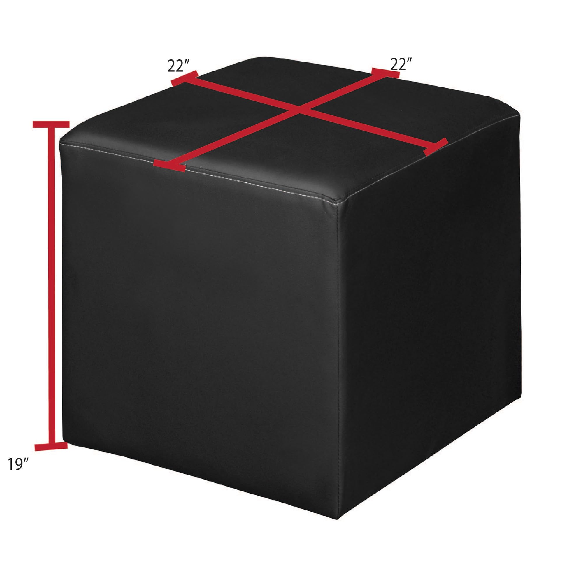 Modern Upholstered Square Ottoman Set of 2 - 22