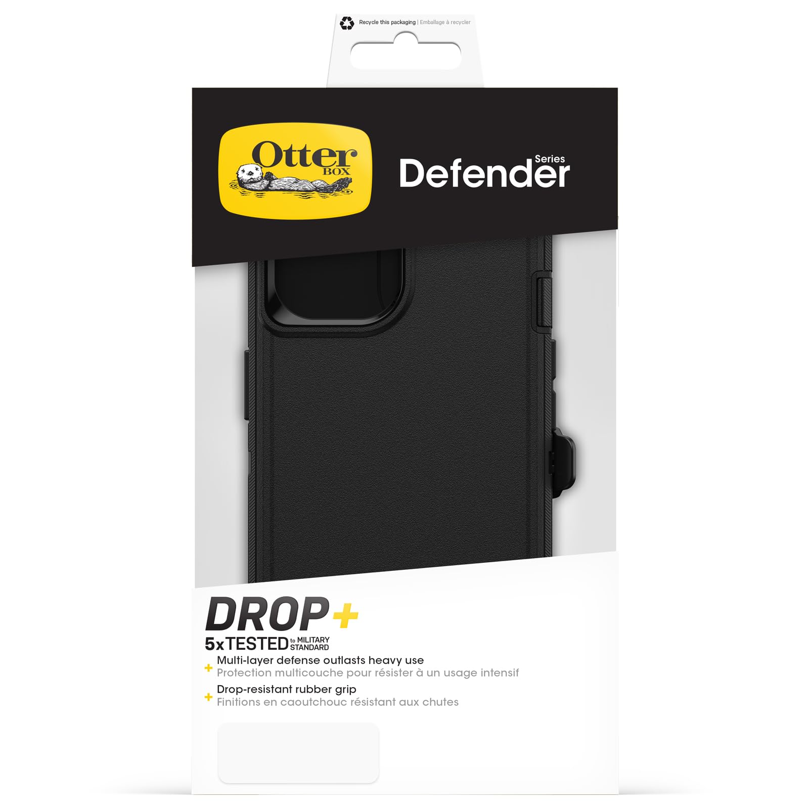 OtterBox Defender Series Case for iPhone 16e/15/14/13 - Military-Grade Shockproof & Drop Protection, Ultra Rugged Phone Cover (Black) | Perfect for Outdoor Adventures, Construction Sites & Extreme Sports