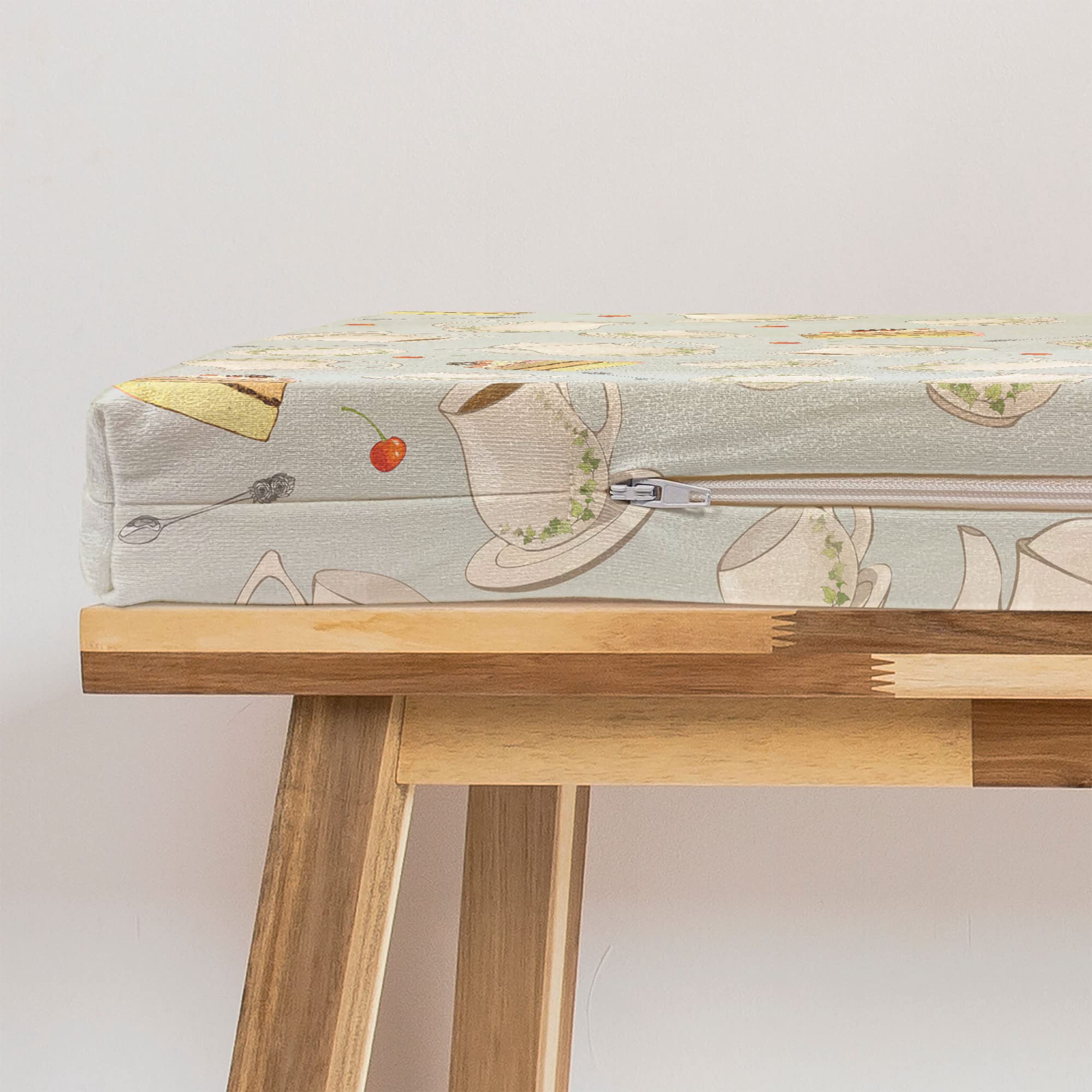 Ambesonne Tea Party Bench Cushion - Standard Size 45