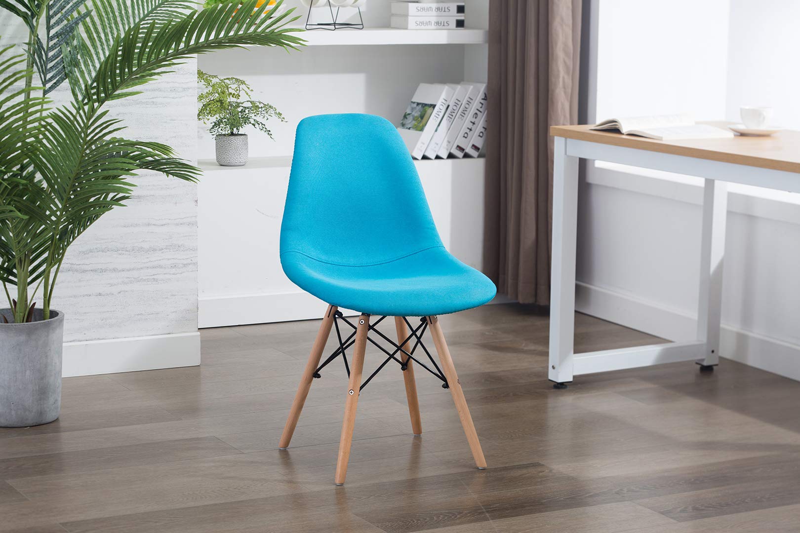 Porthos Home Haig Modern Dining Chair Set of 2 - Fabric Upholstered Seat with Durable Beech Wood Legs - Sturdy Support Reinforcements - Perfect for Dining Room, Living Room & Bedroom Accent Chairs - Comfortable Seating for Family Gatherings & Home Decor