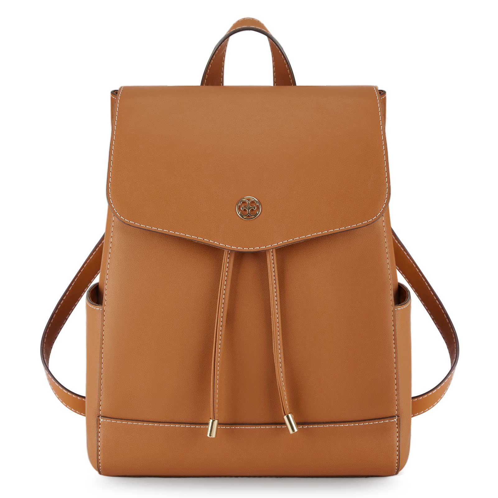 Missnine Women's Small PU Leather Backpack Purse - Fashionable Travel Bag & Casual Daypack for Work, School & Outings (Brown)