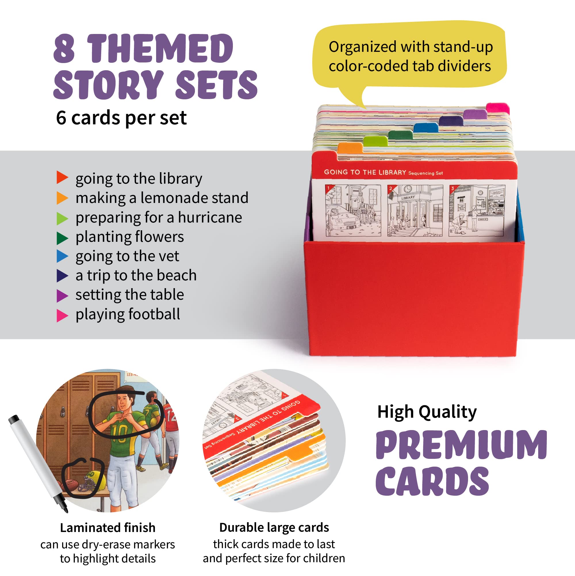 Sequencing Cards for Storytelling, Speech Therapy & Autism Learning - English Language Games, SEL Activities (Set 1, 2, JR Combo) - Perfect for Classroom, Homeschool & Special Education