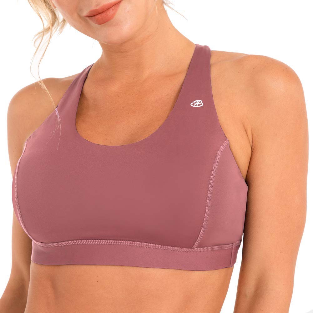 Women's Padded Sports Bras - Low Support Criss Cross Back for Yoga & Workouts