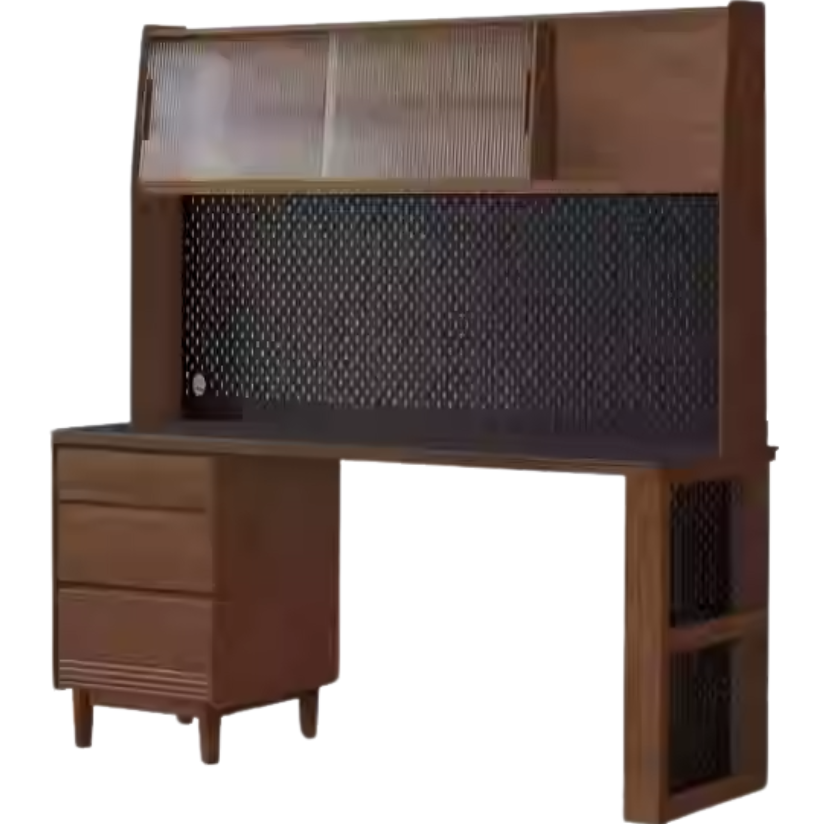 59.2x17.7x76.7 inch / 150.4x45x195 cm / Rich Dark Walnut color / Black Walnut Rock slab dining cabinet shelf