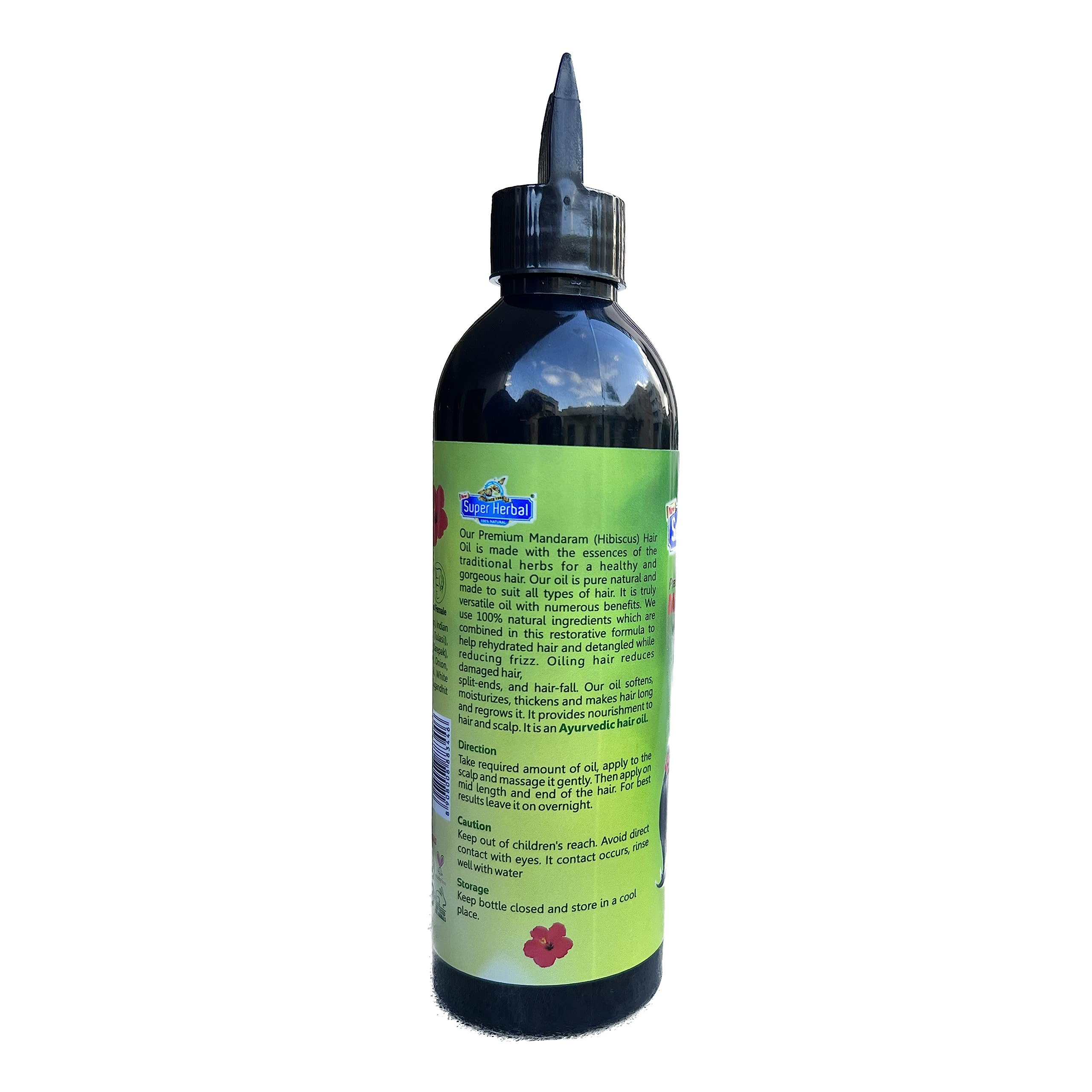 Premium Herbal Hair Oil with Hibiscus & Mandaram Extract - 100ml for Hair Growth, Scalp Care & Shine - Perfect for Daily Nourishment & Styling