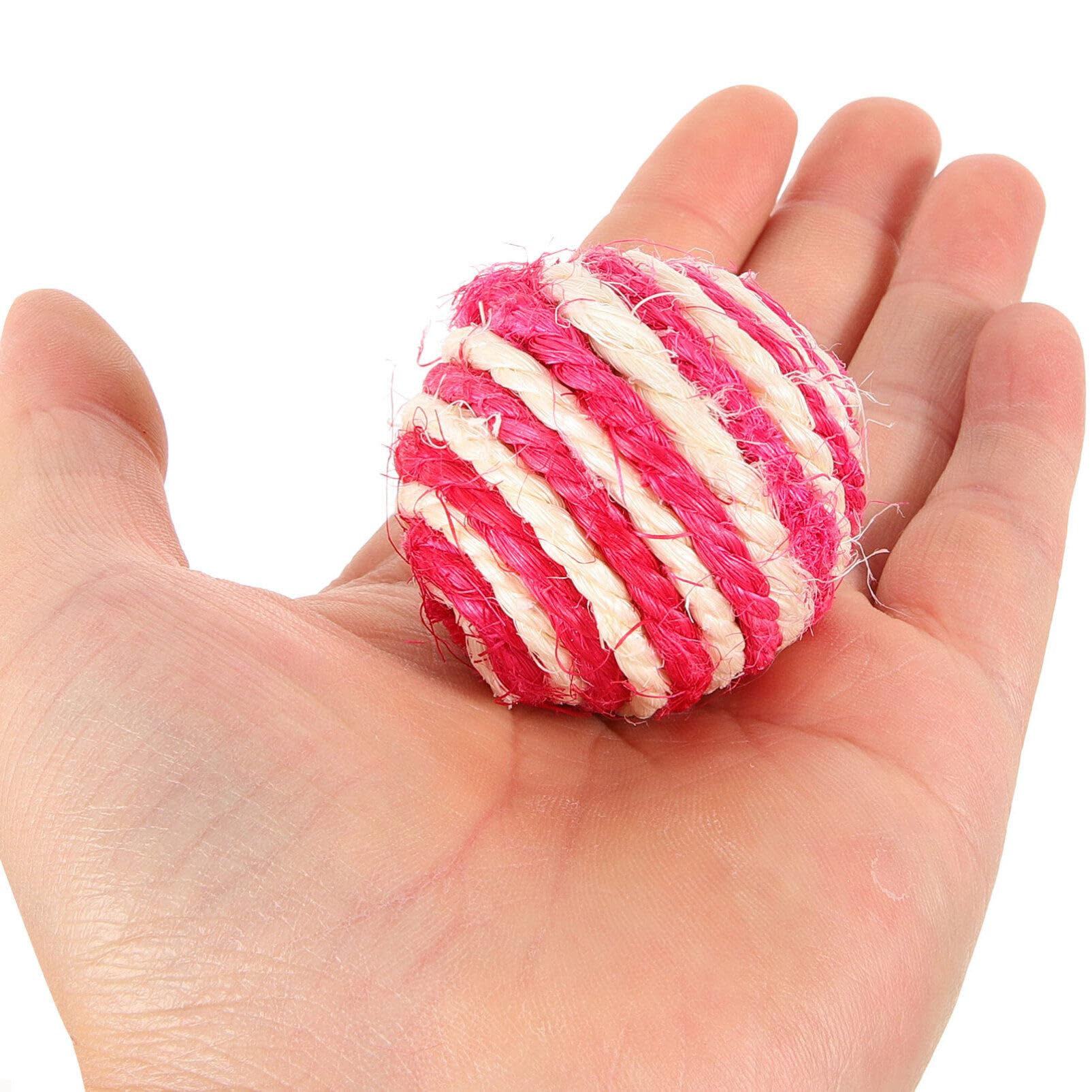 Balacoo 35-Pack Cat Sisal Ball Toys - Interactive Kitten Play, Scratch & Chew Toys with Rattle Sound - Durable Sisal Rope Woven Balls for Indoor Cats - Perfect for Playtime, Training & Exercise