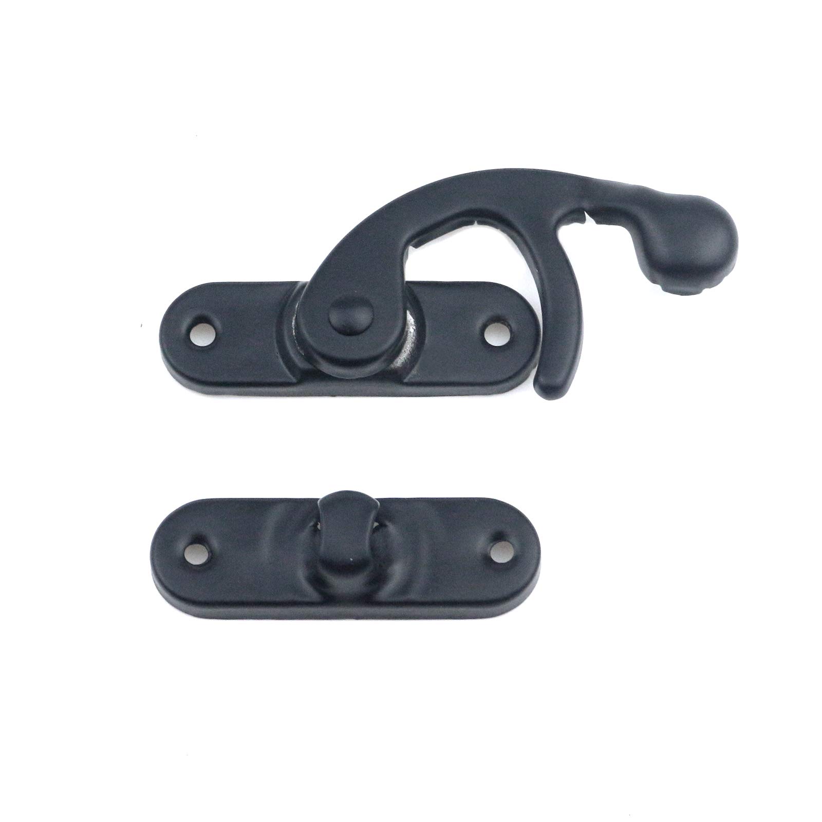 Tulead 20-Pack Black Iron Latch Hooks with Screws - Heavy Duty Hardware for Jewelry Boxes, Gift Boxes & Toolboxes - Perfect for DIY Crafts, Home Decor & Storage Organization