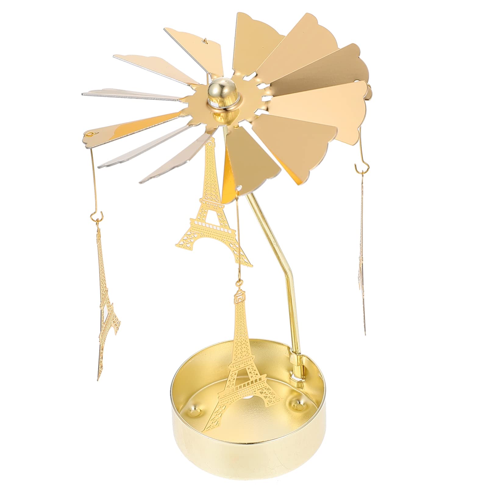 Rotating Metal Eiffel Tower Candle Holder - Spinning Tealight Stand for Christmas & Valentine's Day Decor | Romantic Home Décor, Wedding Centerpiece, Tabletop Display