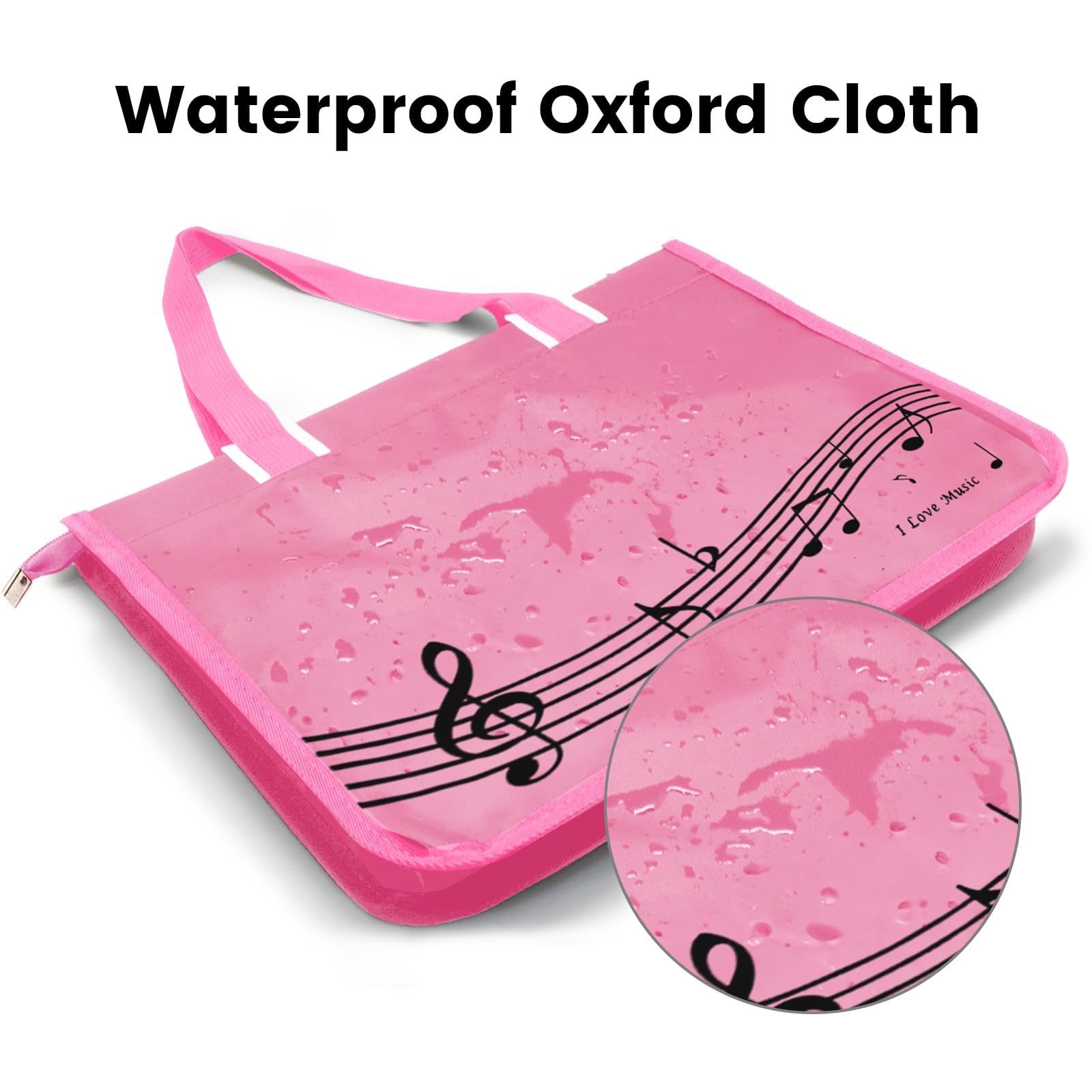 **BestSounds Waterproof Piano Bag with Zipper - Music Book Tote for Students, Kids & Women - Perfect Gift for Musicians (Pink) - Ideal for Piano Lessons, Performances & Travel**