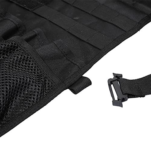 Upgrade Tactical MOLLE Car Back Seat Organizer - 14 Multi-Pockets & 4 Detachable Pouches for Trucker Hats, Medical Kits, Water Bottles & EDC Gear | Vehicle Storage Solution for Road Trips, Camping & Emergency Preparedness