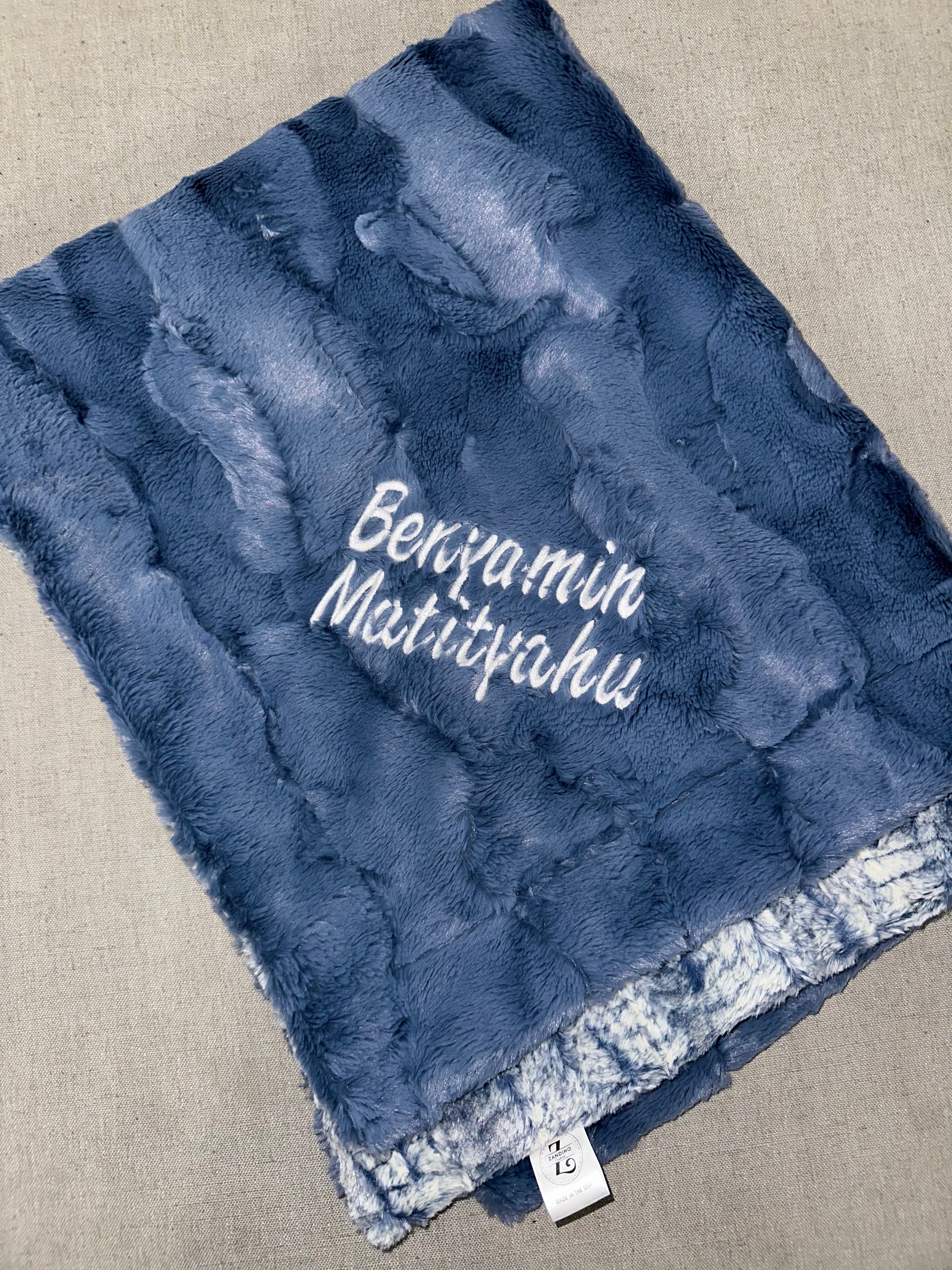 Zandino Mason Jeans Minky Blanket - Ultra Soft Plush Fleece Throw for Adults & Kids - Cozy Couch, Bed, Nursery Blanket - Perfect for Lounging, Gifts & Home Decor