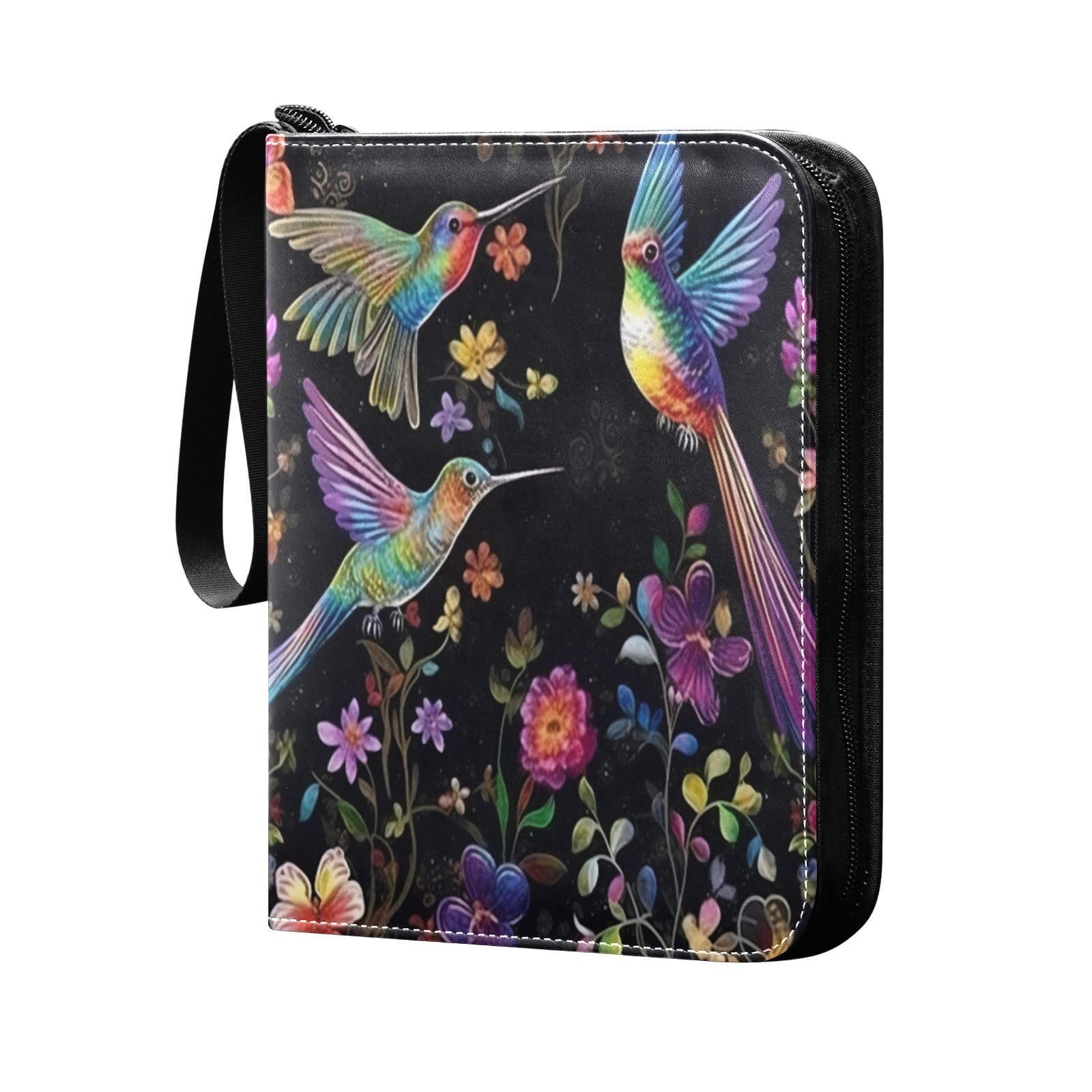 Qilmy 400 Pocket PU Leather Trading Card Binder - Premium Collector Album for Sports Cards, Game Cards & TCG - Durable Card Storage with Hummingbird Design | Perfect for MTG, Pokémon, Yu-Gi-Oh! & Sports Memorabilia Collection