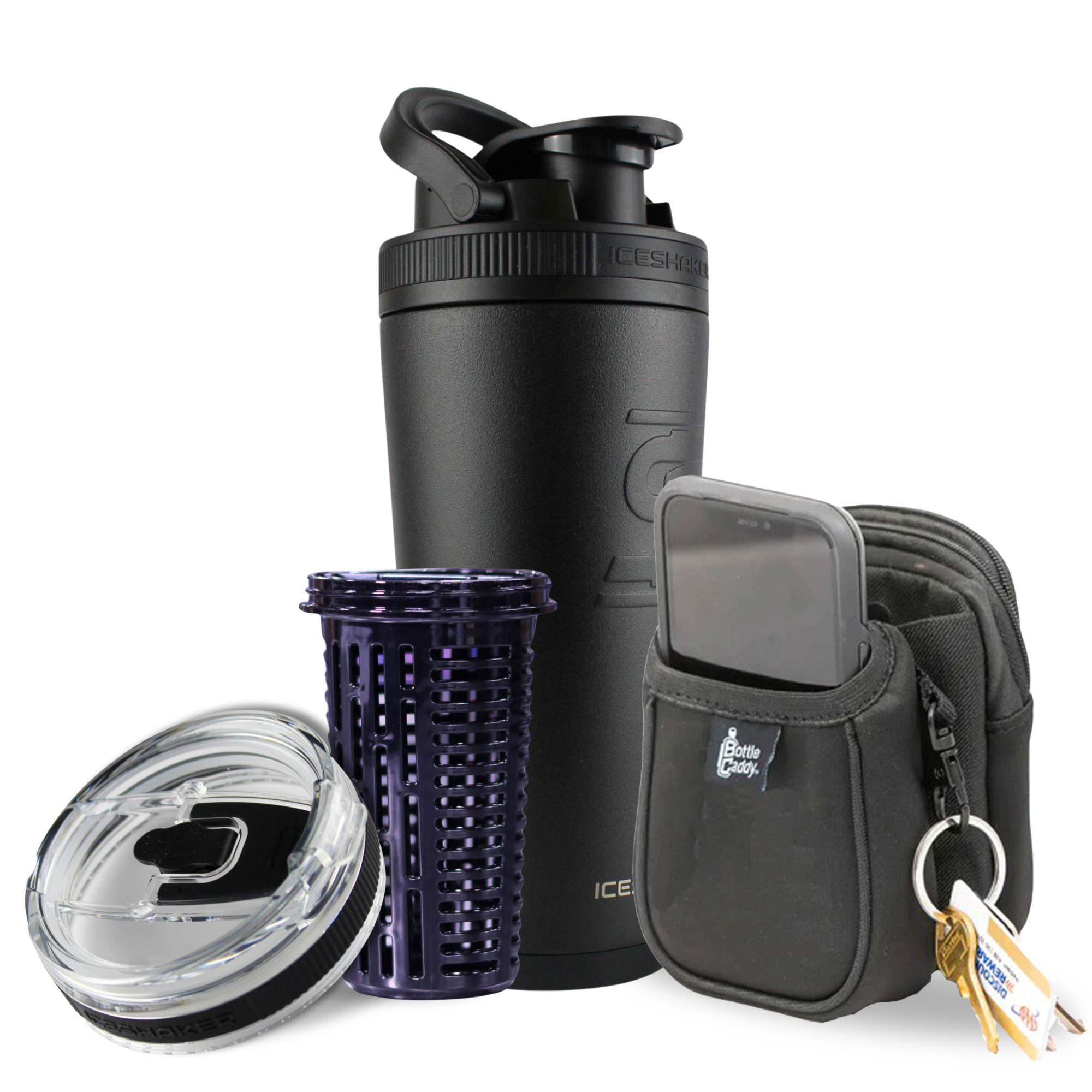 26oz Black Insulated Stainless Steel Protein Shaker Bottle with Lid - Perfect for Gym, Workouts & Post-Training Recovery