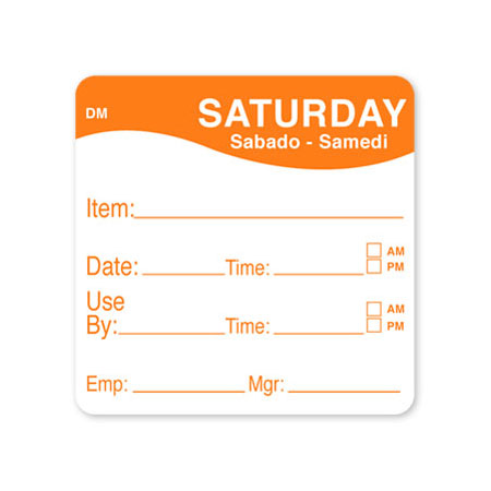 DayMark 1100536 Saturday Dissolve Labels - 2