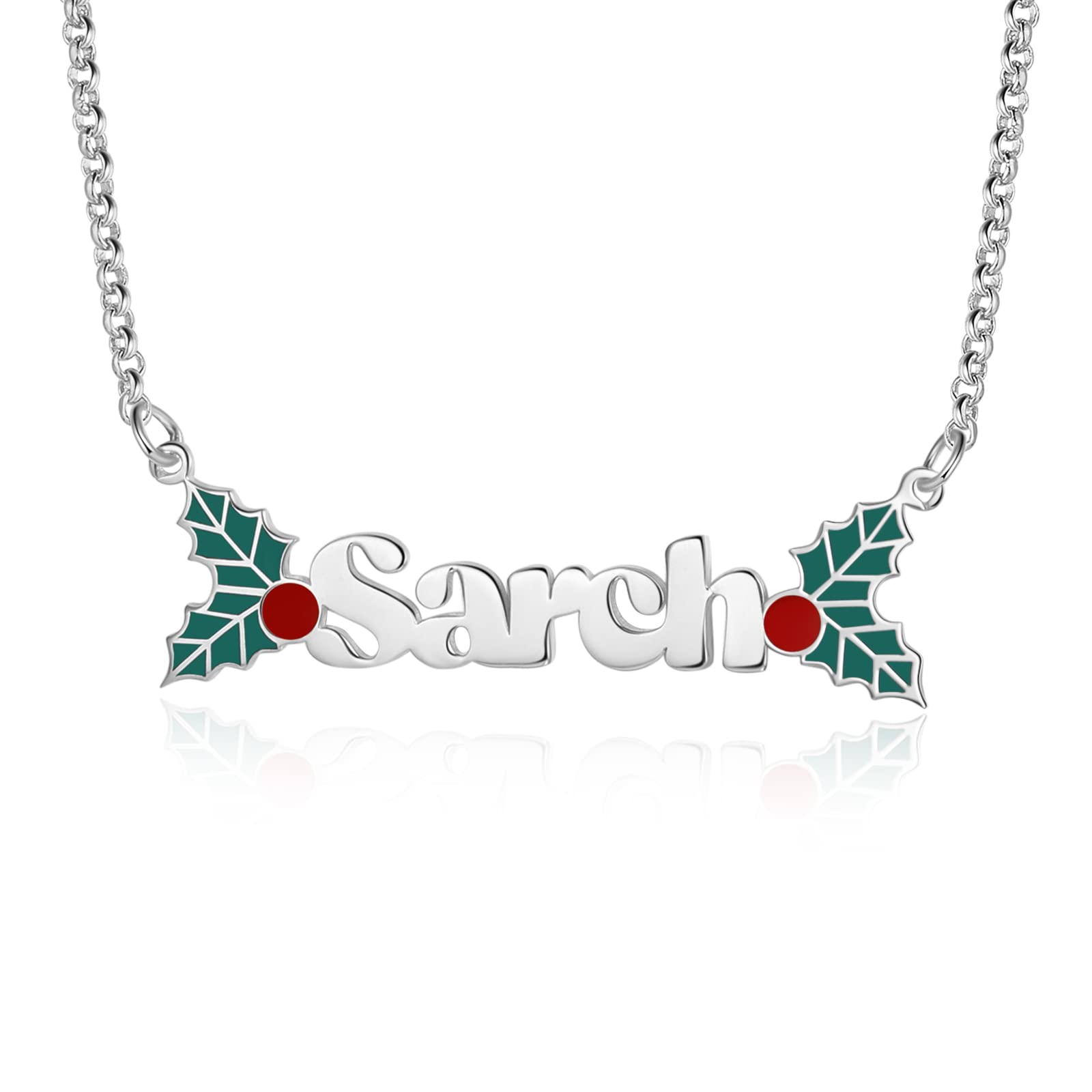 Personalized Christmas Name Necklace for Women & Girls - Custom Snowflake & Christmas Tree Charm Pendant Gift for Mothers, Daughters - Perfect for Holiday Gifting, Christmas Parties & Family Reunions