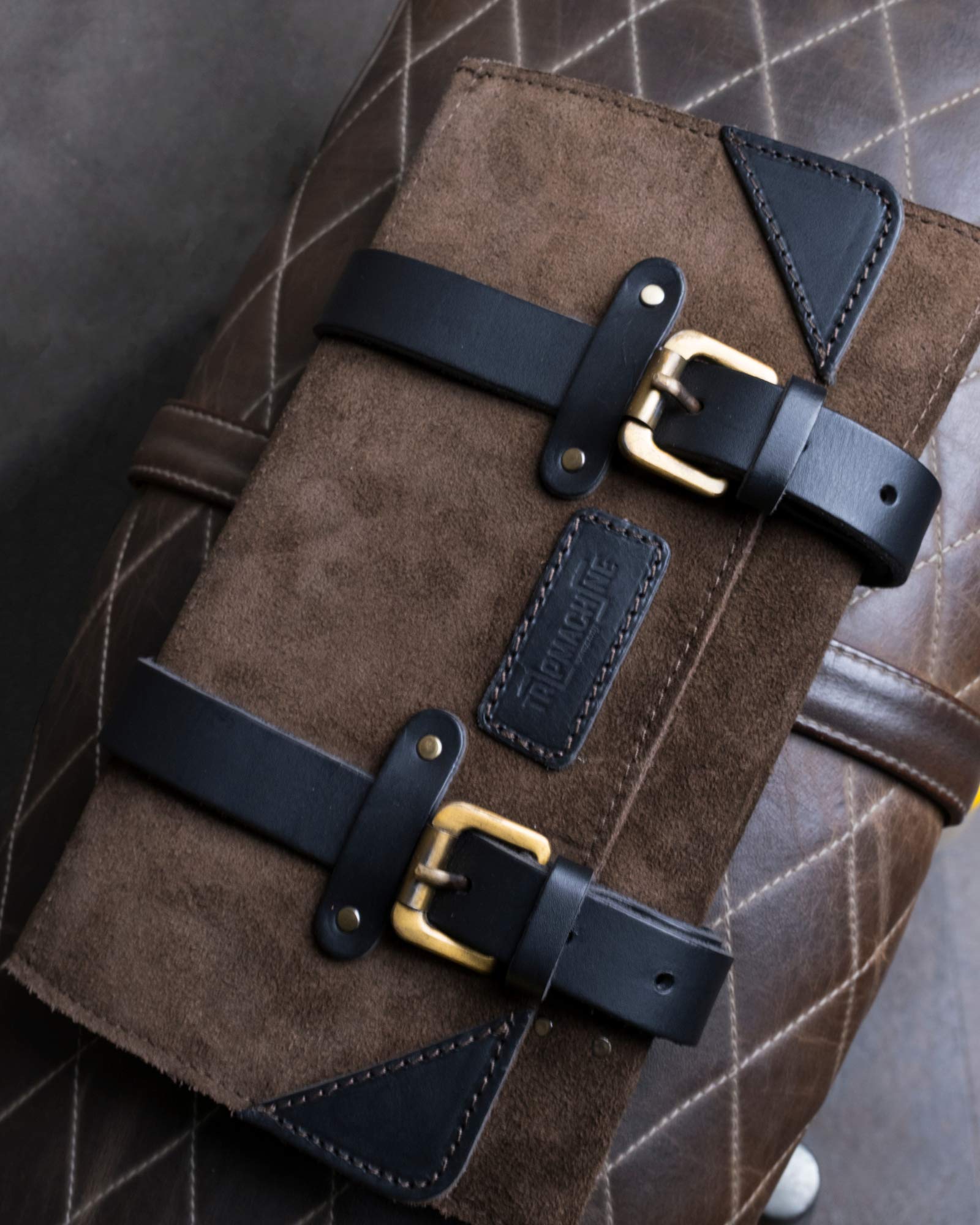 Trip Machine Company Leather Tool Roll - Tobacco Black - Durable & Stylish Organizer for Tools, Knives, or Art Supplies - Perfect for Craftsmen, DIY Enthusiasts & Outdoor Adventures