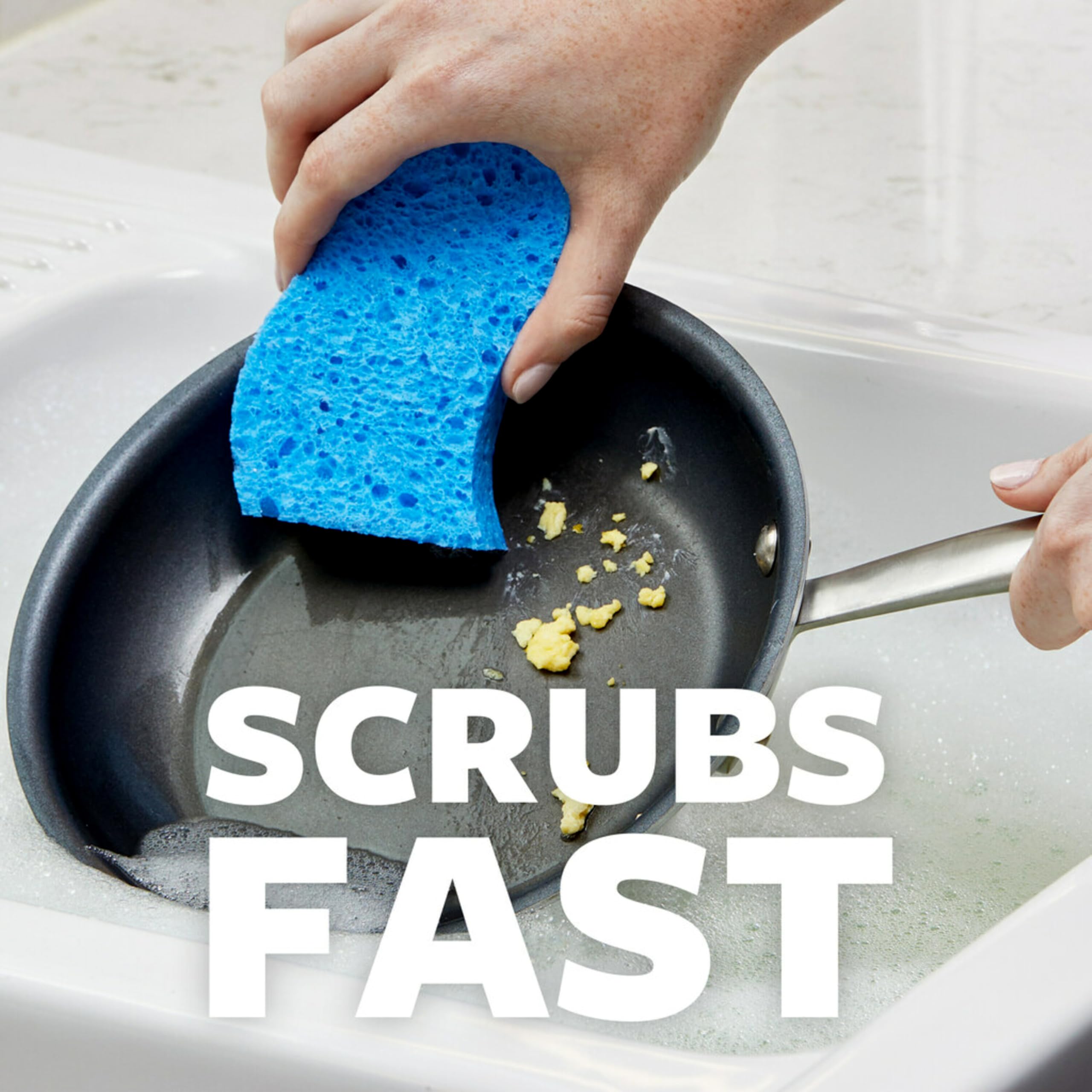 Scotch-Brite Non-Scratch Scrub Dots Sponge - 3 Pack for Gentle Dishwashing & Kitchen Cleaning | Rinses Clean | Perfect for Pots, Pans & Delicate Surfaces