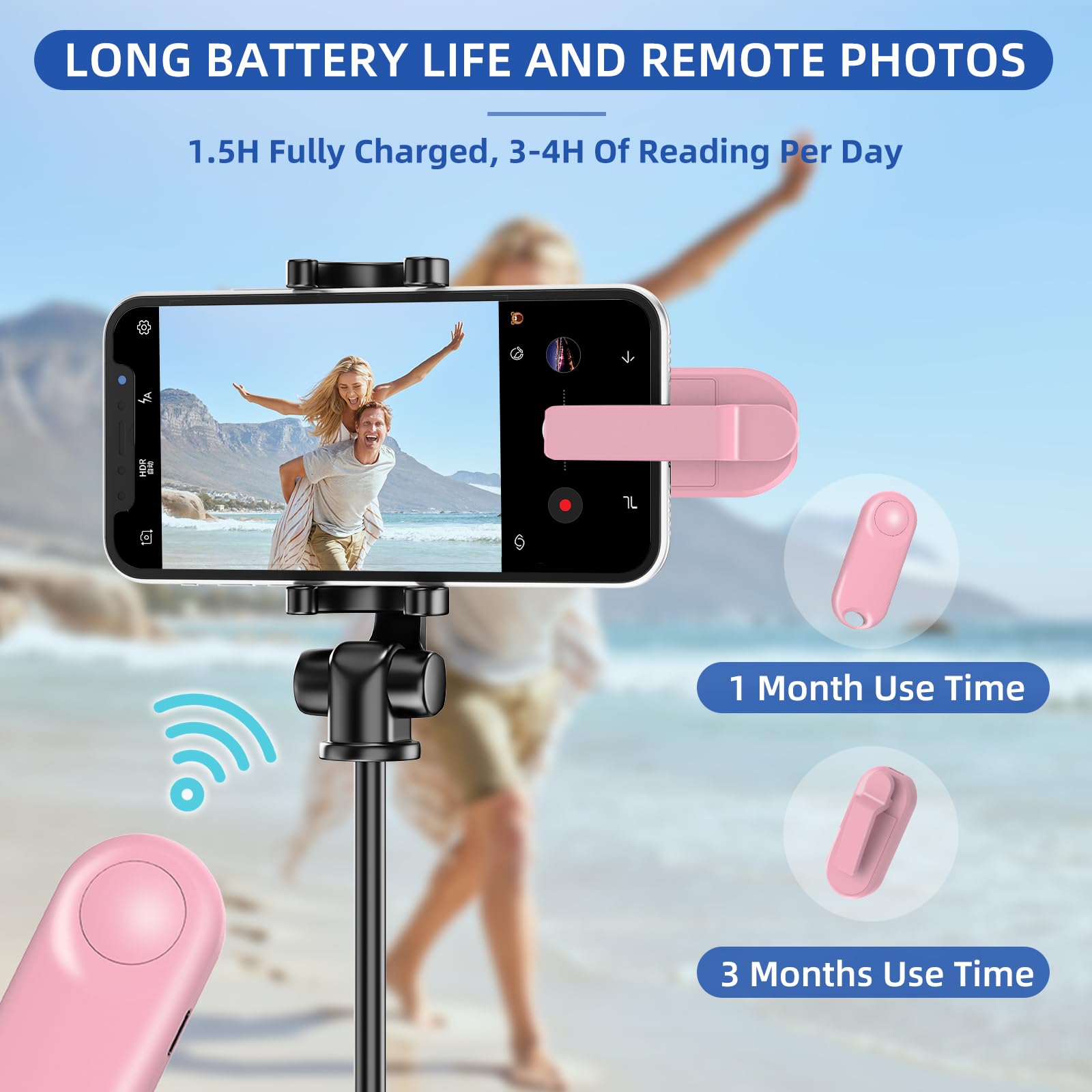 Kindle Page Turner Remote Control - Compatible with Kindle Paperwhite, Oasis & iPad Kindle App | Hands-Free Reading Accessories (Pink) | Perfect for Bedtime Reading, Classroom Use & Book Lovers
