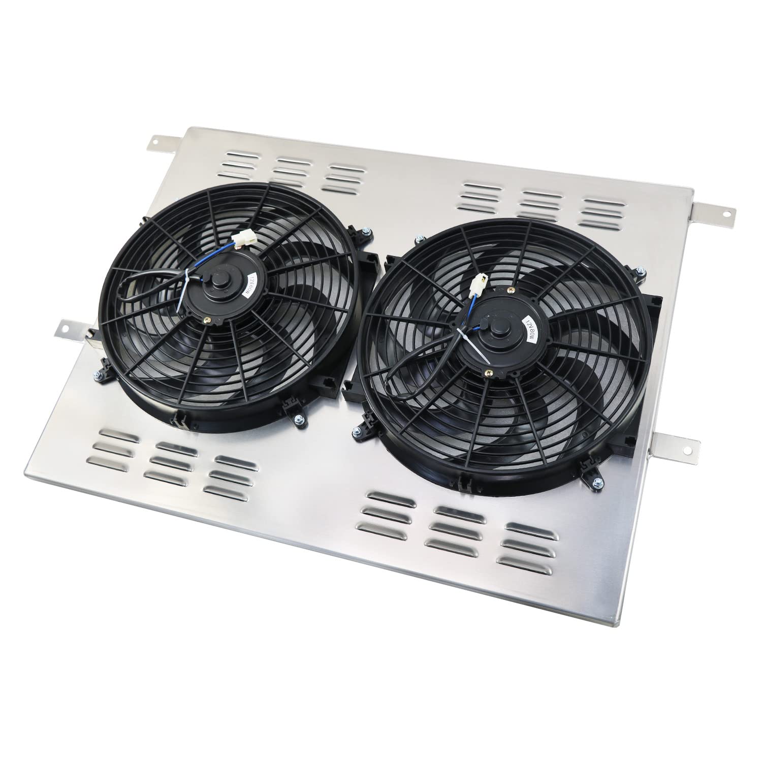 High-Performance Aluminum Radiator Shroud with Electric Fan for 1983-1996 Ford F150 F250 F350 Powerstroke 6.9L 7.3L Diesel Engines - Perfect for Off-Roading & Heavy-Duty Towing