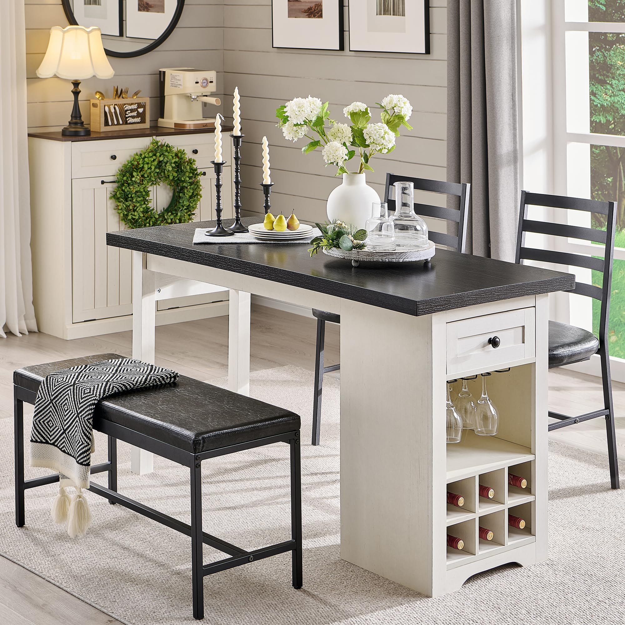 Farmhouse Dining Table Set for 4 - 55