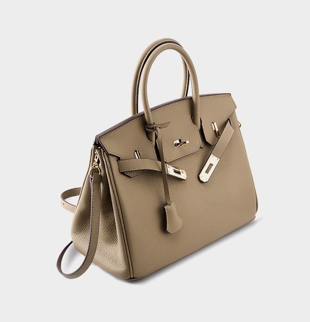 Premium Genuine Leather Tote Bag for Women - Large Capacity First Layer Cowhide Handbag - Elegant White - Perfect for Work, Travel & Everyday Use