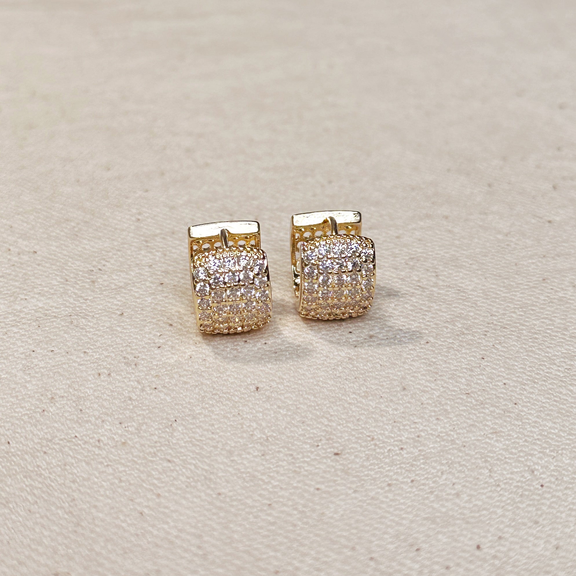 18K Gold Filled Chunky CZ Clicker Hoop Earrings for Women - Trendy Statement Jewelry for Parties, Weddings & Everyday Wear