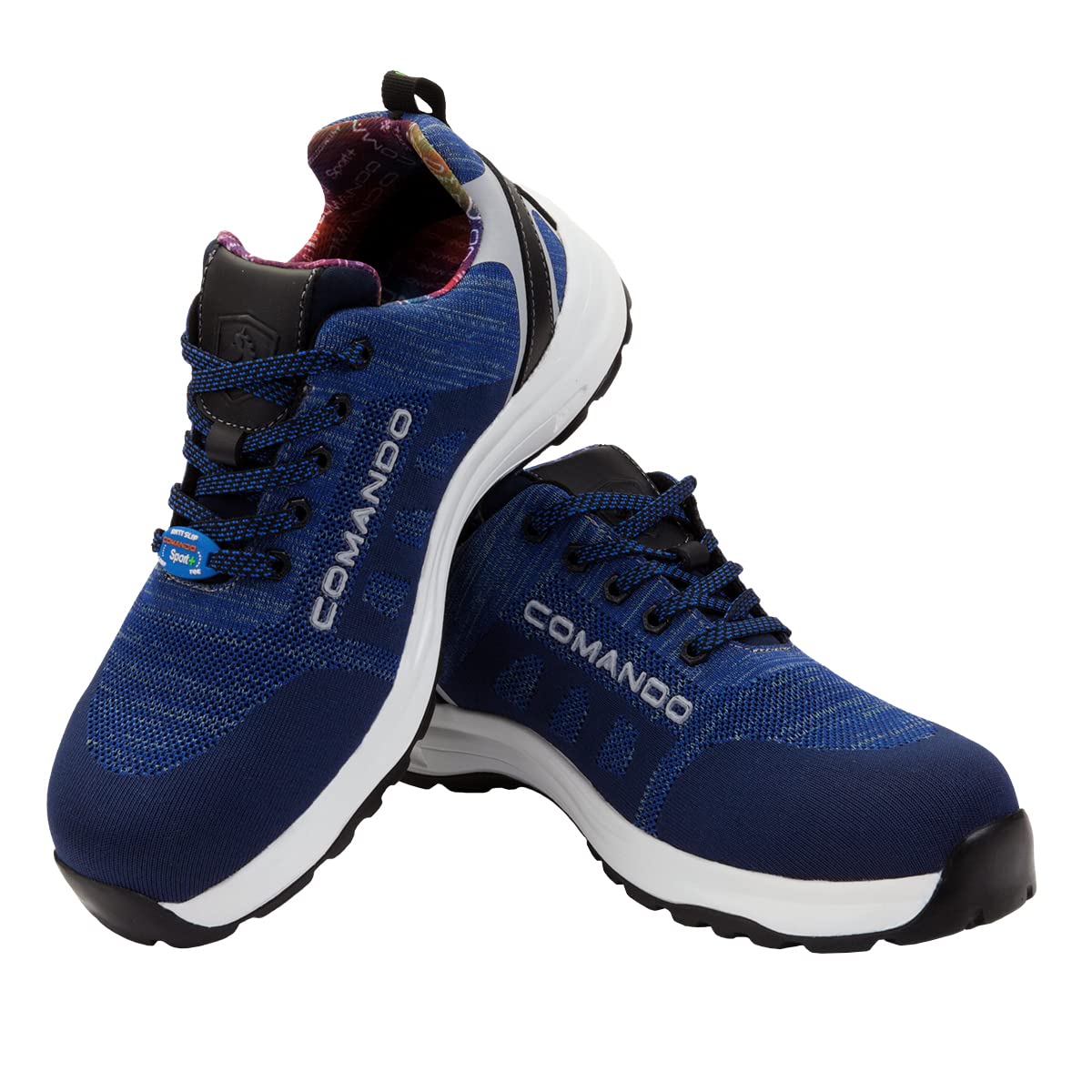 Comando Sport+ Safety Shoes Model 1914 - Industrial Non-Slip Dielectric Work Shoes with Composite Toe | Lightweight & Flexible for Construction, Warehouse & Outdoor Work (Blue, Size 10)