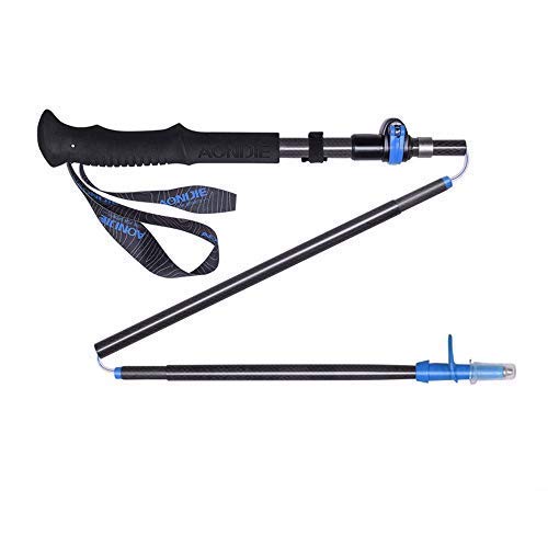 Ultralight Telescopic Hiking Poles - Shockproof Cork Grip Trekking Sticks for Walking & Mountaineering | Adjustable EVA Handle with Anti-Slip Design | Perfect for Backpacking, Trail Hiking & Outdoor Adventures (Blue)