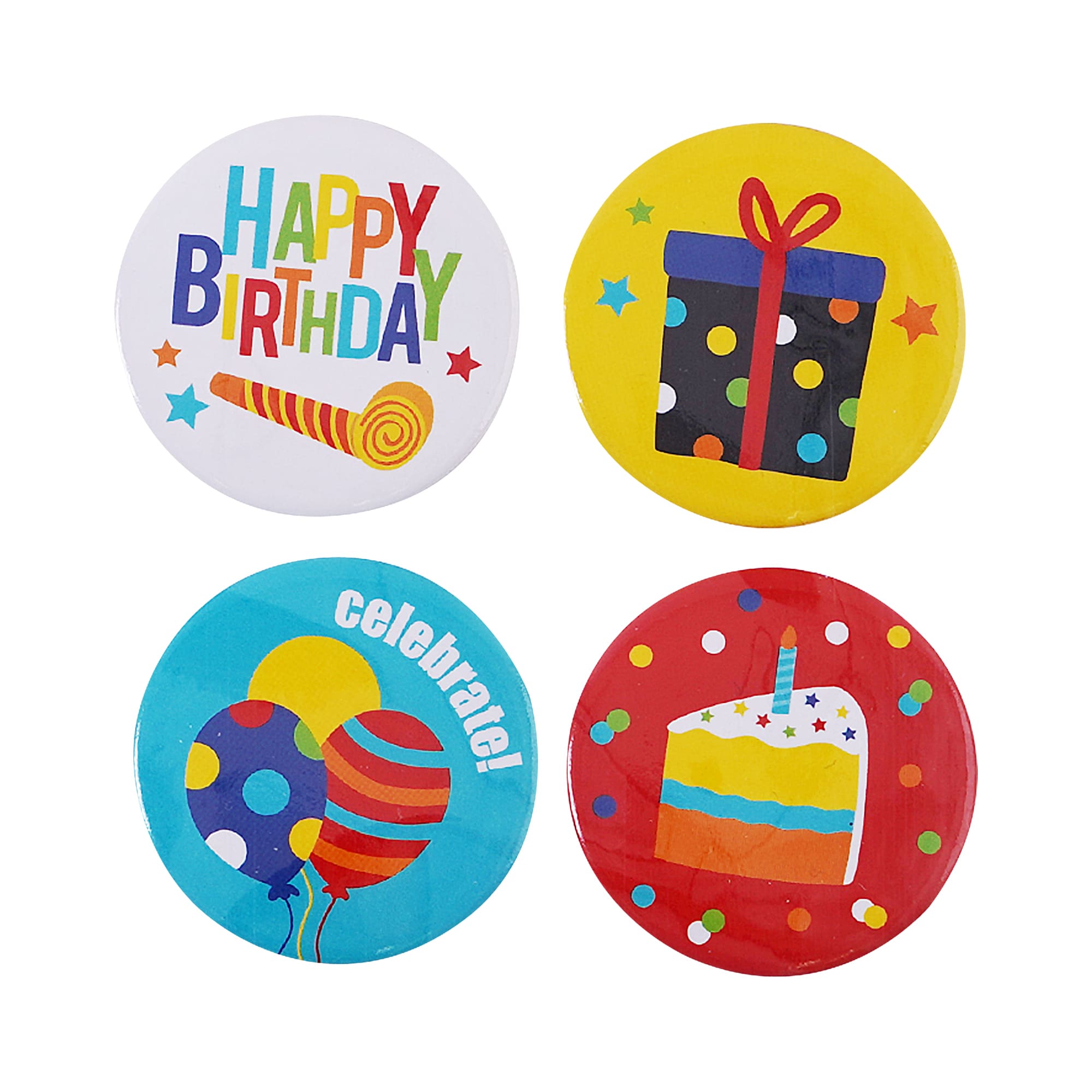8-Pack Birthday Party Buttons - Fun & Colorful Badges for Birthday Celebrations, Events, and Parties - Perfect for Kids, Adults, and Group Activities