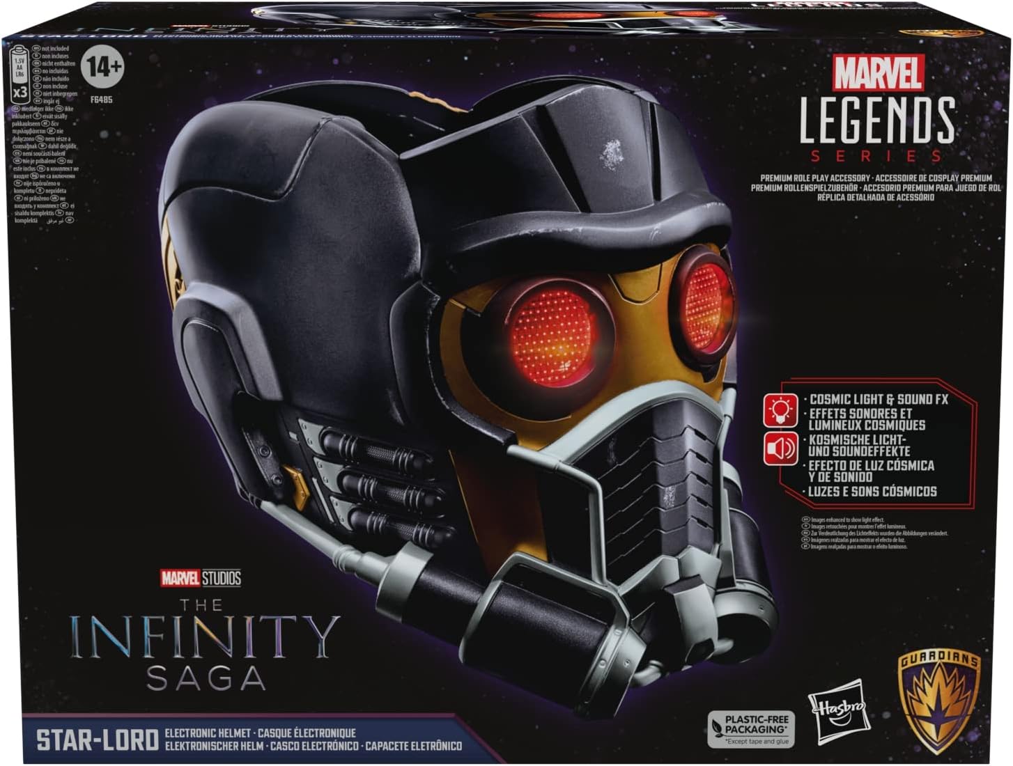 Marvel Legends Series Star Lord Roleplay Helmet - Guardians of The Galaxy Cosplay Costume Accessory for Halloween & Comic Con