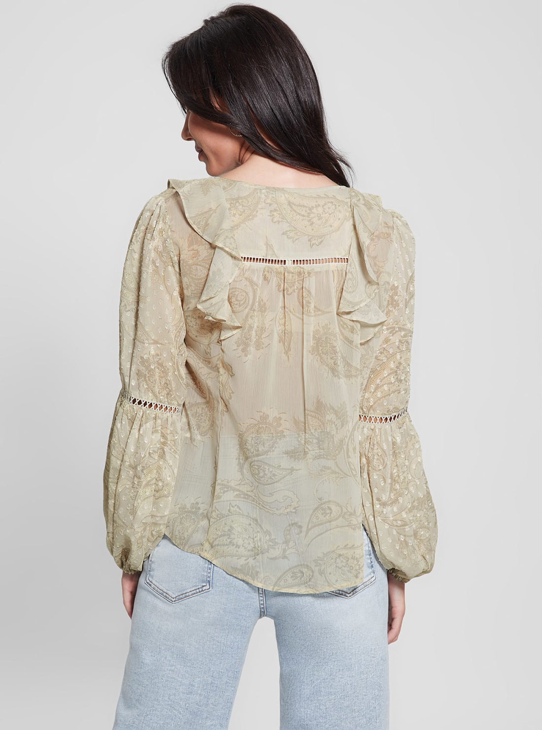 Eco-Friendly Beige Long Sleeve Laila Top for Women - Sustainable Fashion for Casual Wear & Office Outfits