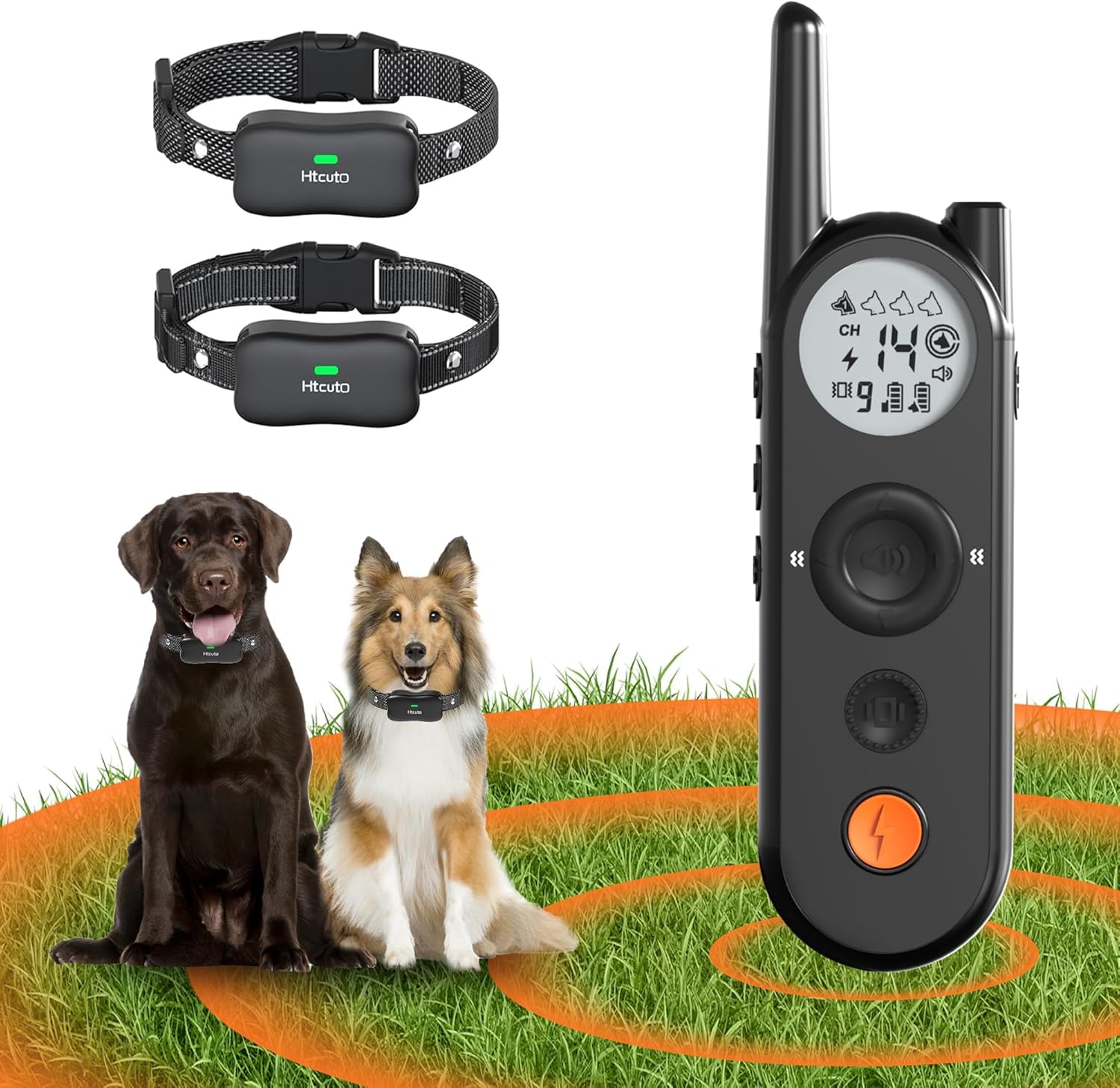 Premium Wireless Dog Fence System - 3500FT Coverage, 6100FT Remote Training Range, 185-Day Rechargeable Battery, IPX7 Waterproof Collar with 3 Training Modes (Black, 2 Dogs) - Perfect for Large Yards, Farmhouses & Outdoor Pet Safety