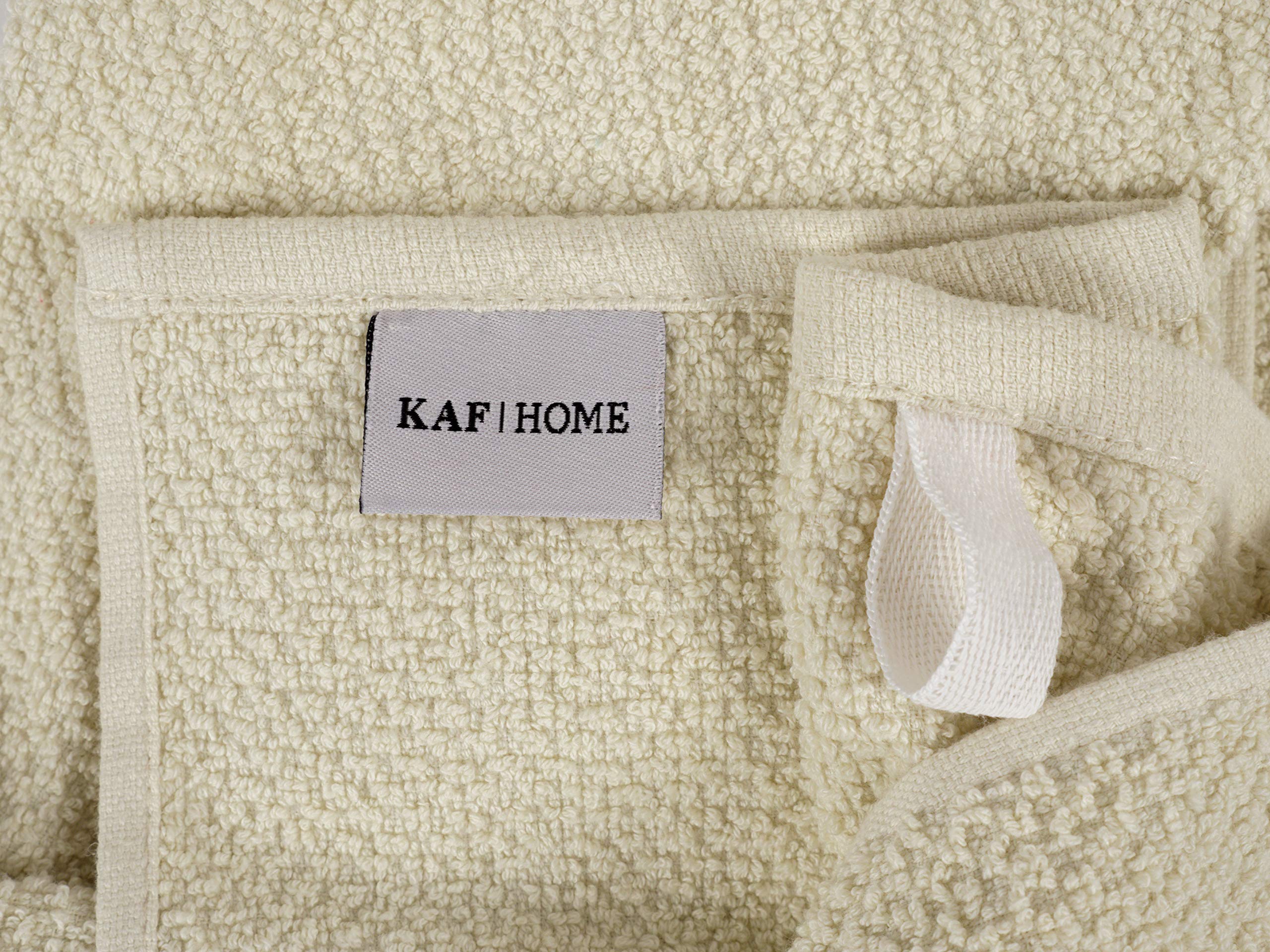 Premium KAF Home Deluxe Popcorn Terry Cotton Kitchen Dish Towels - Ultra Absorbent & Soft Set of 4 in Alabaster White - Perfect for Cooking, Baking & Dish Drying
