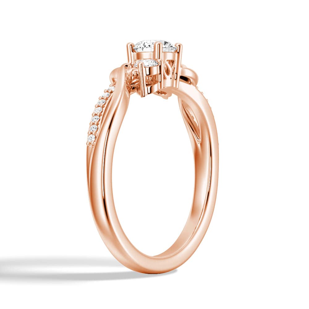 3 Stone Lab Grown Diamond Twisted Band Promise Ring - Ethical & Affordable Engagement Ring for Women, Perfect for Anniversaries, Proposals & Special Occasions