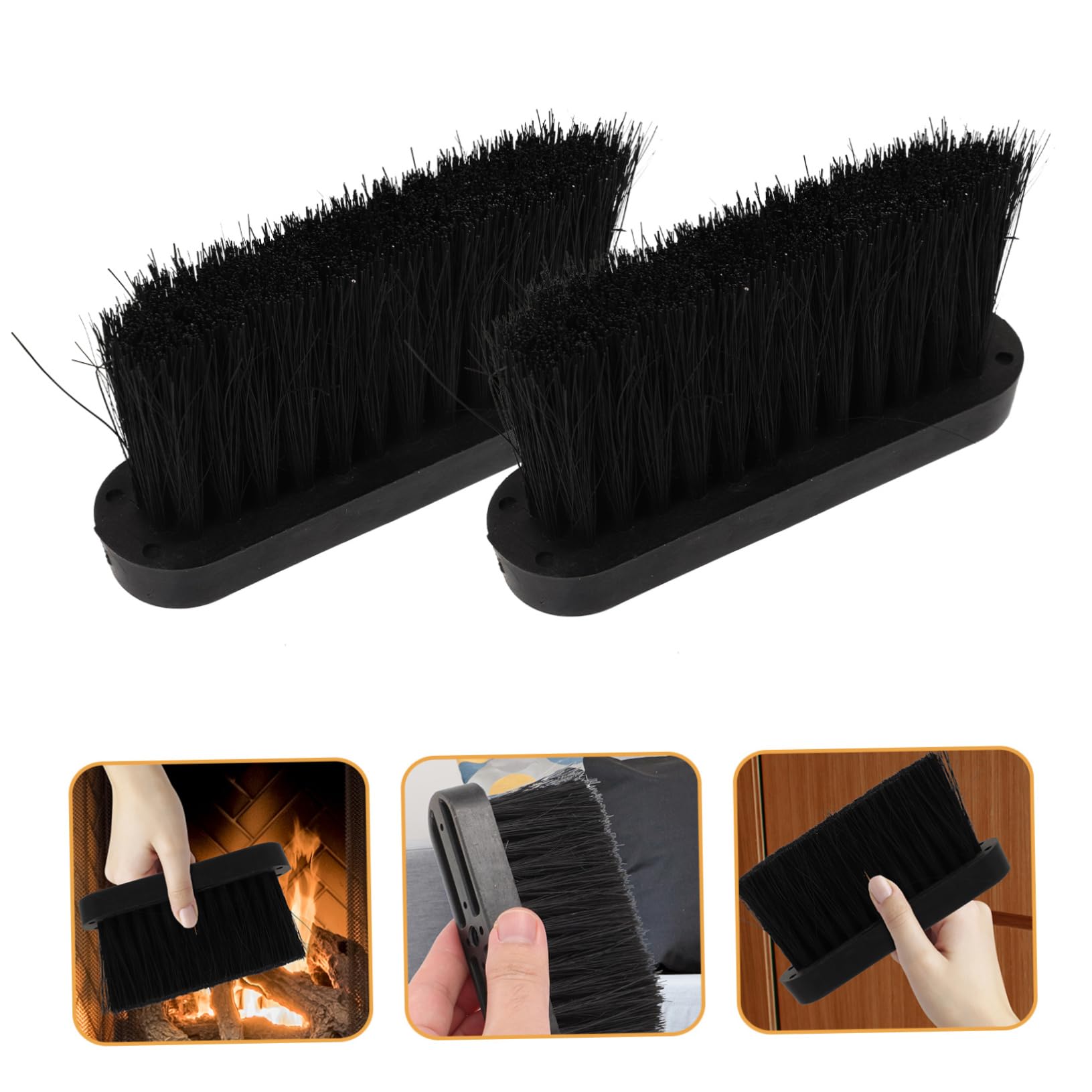 Garneck 2-Pack Bench Duster Replacement Heads - Fireplace & Kitchen Cleaning Brush Set - Durable Cleaning Accessories for Bench, Furniture & Household Surfaces - Perfect for Fireplace Maintenance & Kitchen Deep Cleaning