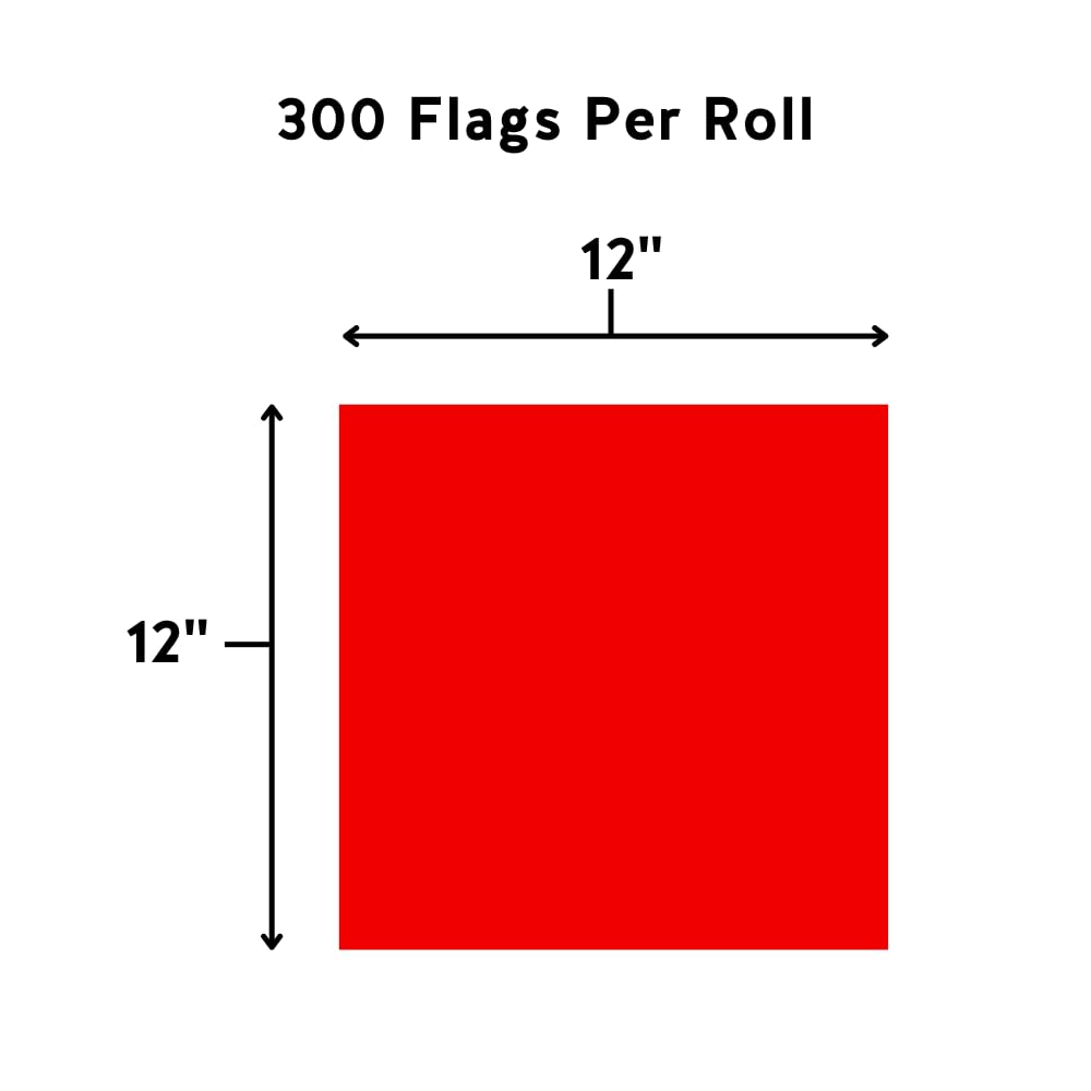 Swanson Tool Co 12x12 Red Lumber Flags (Model TF123R) - Durable Construction Marking Flags for Surveying, Landscaping & Utility Work