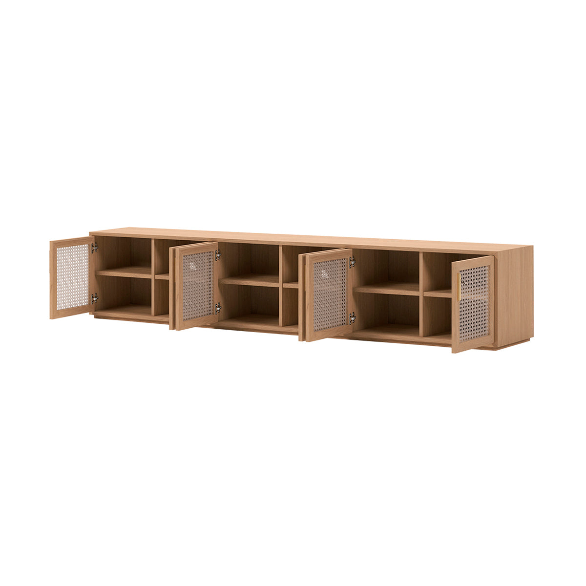 Extra Large Cuba Rattan TV Stand - Modern Rattan Entertainment Center for Living Room, Bedroom & Home Theater