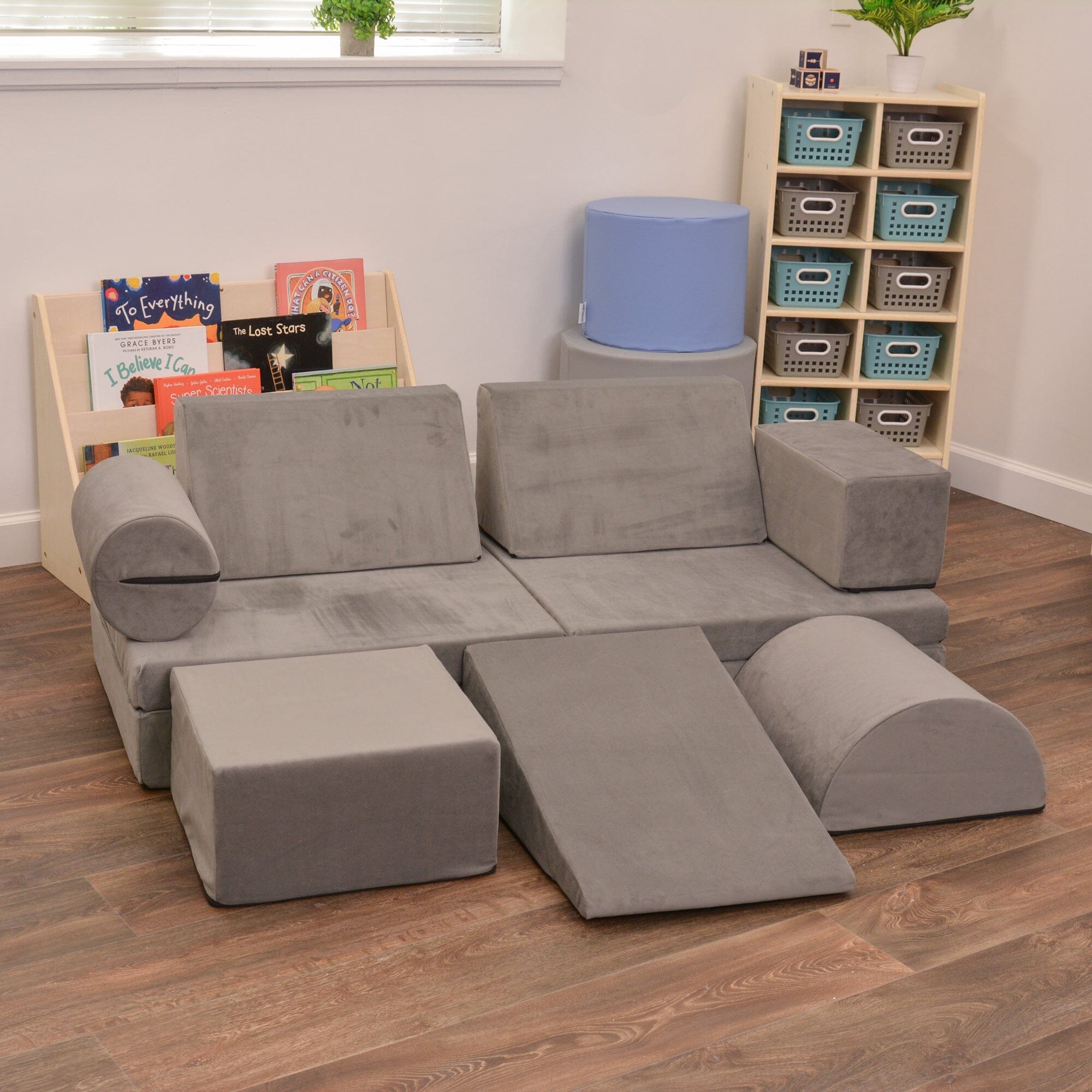 Kids Play Couch with Removable Covers & Storage Pockets - Soft Foam Modular Furniture for Playroom, Nursery, or Living Room - Perfect for Reading, Lounging & Imaginative Play