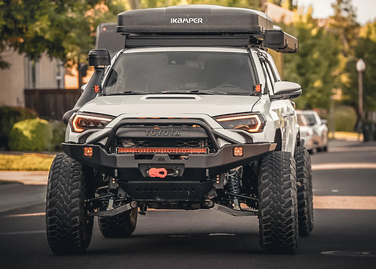 2020-2024 Toyota 4Runner Heavy Duty Bull Bar Front Bumper | Off-Road Adventure PreRunner Mod | Overlanding & Hi-Lite Protection for Trail Driving & Camping