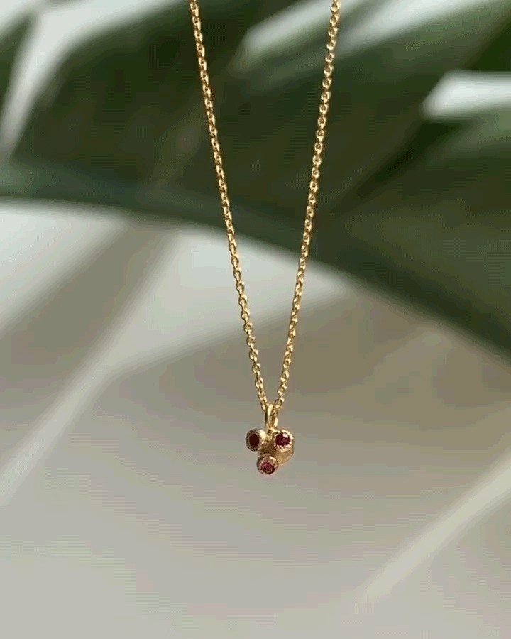 Melee 34B Ruby Pendant Necklace - Genuine Gemstone Jewelry for Women | Perfect for Valentine's Day Gifts, Anniversary Presents & Special Occasions