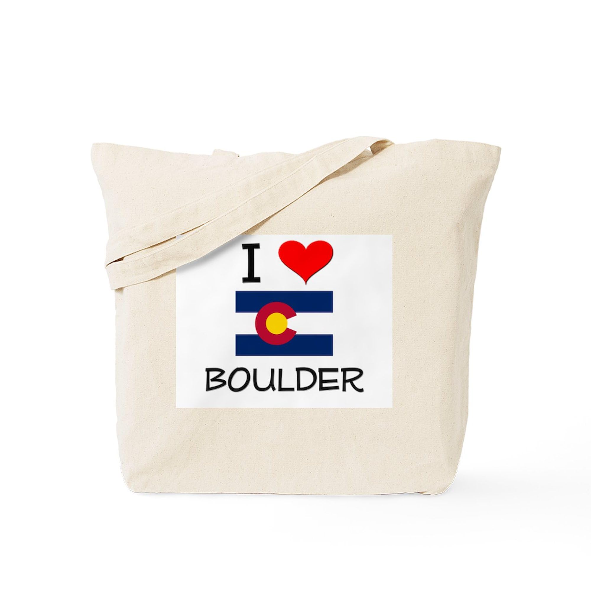 I Love Boulder Colorado Tote Bag - Natural Canvas Reusable Shopping Bag for Groceries, Beach & Travel | Eco-Friendly Cotton Tote