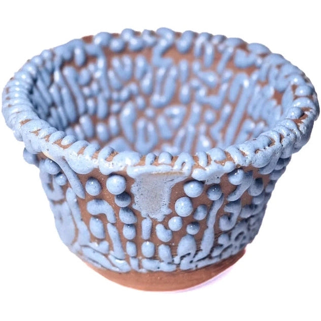 Ritual Glaze Triangle 5 6 Bead Blue - Handmade Ceramic Beads for Jewelry Making, DIY Crafts, and Spiritual Decor