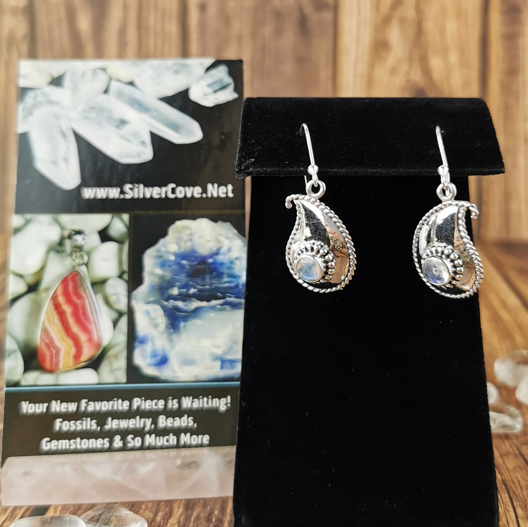 Exquisite Boteh Drop Moonstone Earrings – Handmade Sterling Silver Dangle Earrings for Women | Perfect for Weddings, Parties & Special Occasions