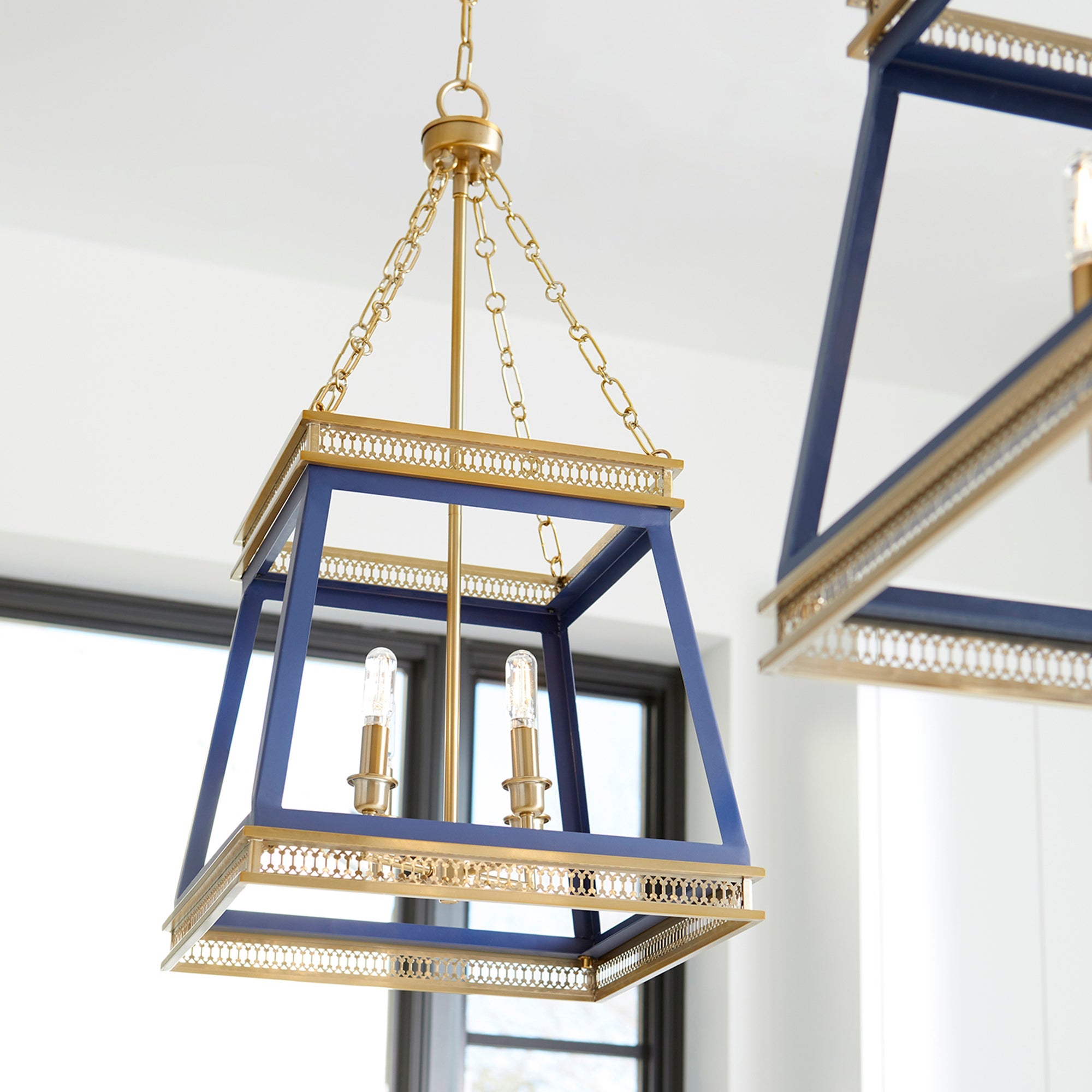 Cyan Design 10904 Gerard Pendant Light Fixture - Aged Brass Finish, Modern Farmhouse Style Chandelier for Dining Room, Kitchen Island, or Entryway Lighting