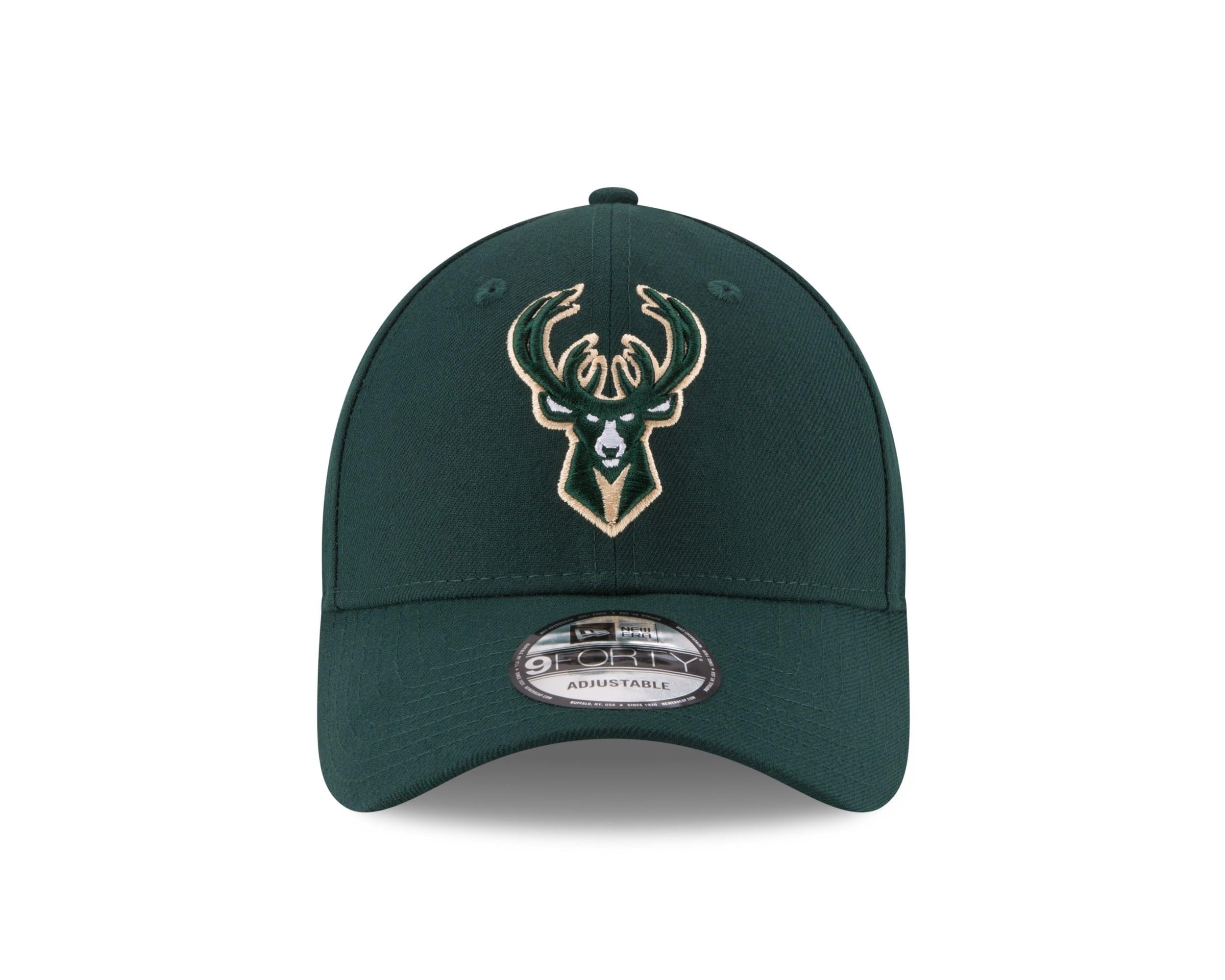 New Era 9FORTY NBA Milwaukee Bucks Adjustable Strapback Cap - Official Licensed Basketball Hat for Men, Women & Fans - Perfect for Games, Streetwear & Sports Fashion