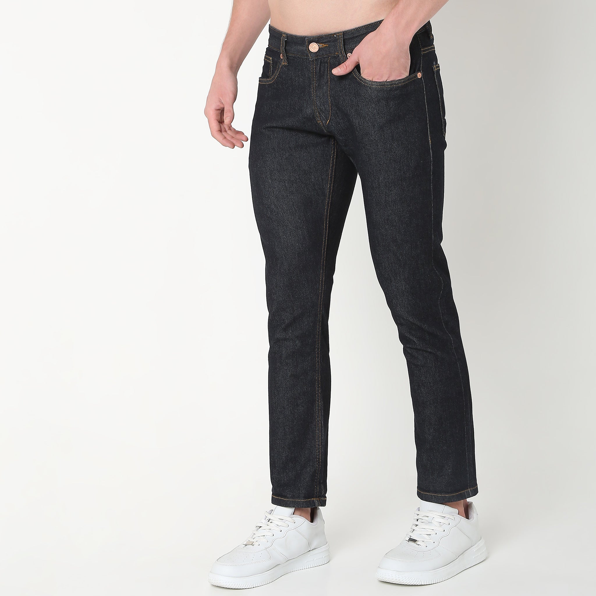 Premium Selvedge Denim Jeans for Men - Straight Fit with E-Fast® Stretch Technology | Master Crafted Quality | Perfect for Casual Wear, Office & Night Out