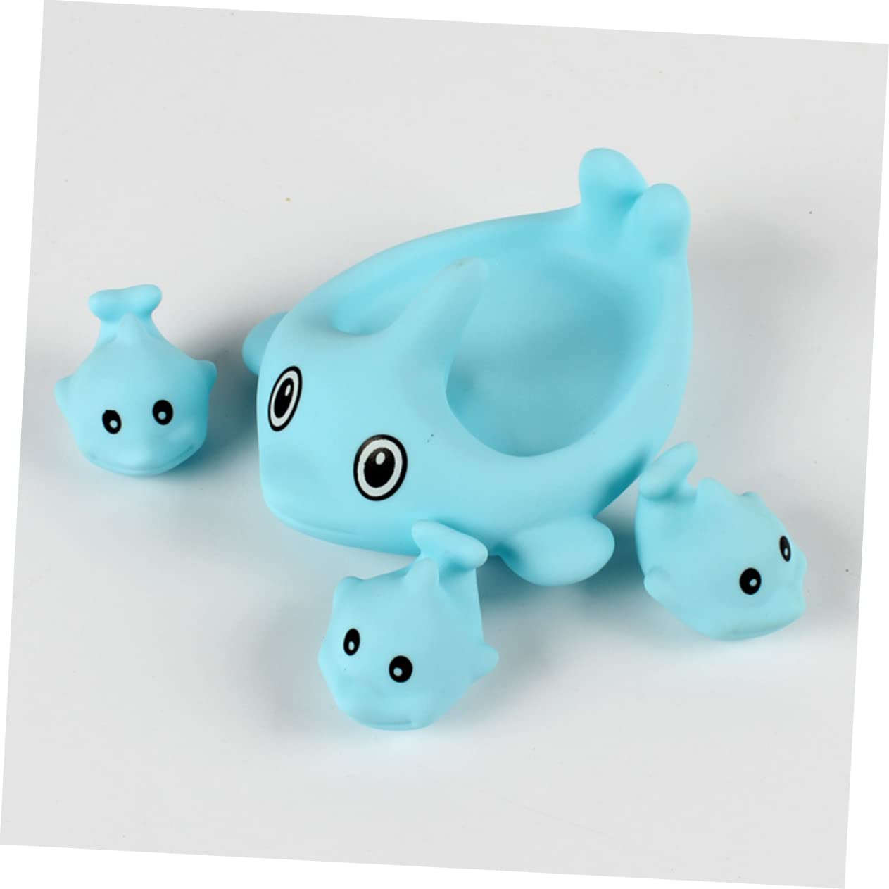 FAVOMOTO 4 Pack Bath Toys for Kids - Waterproof Vinyl Shower Games Set in Sky Blue - Fun Bathtime Play for Toddlers & Infants